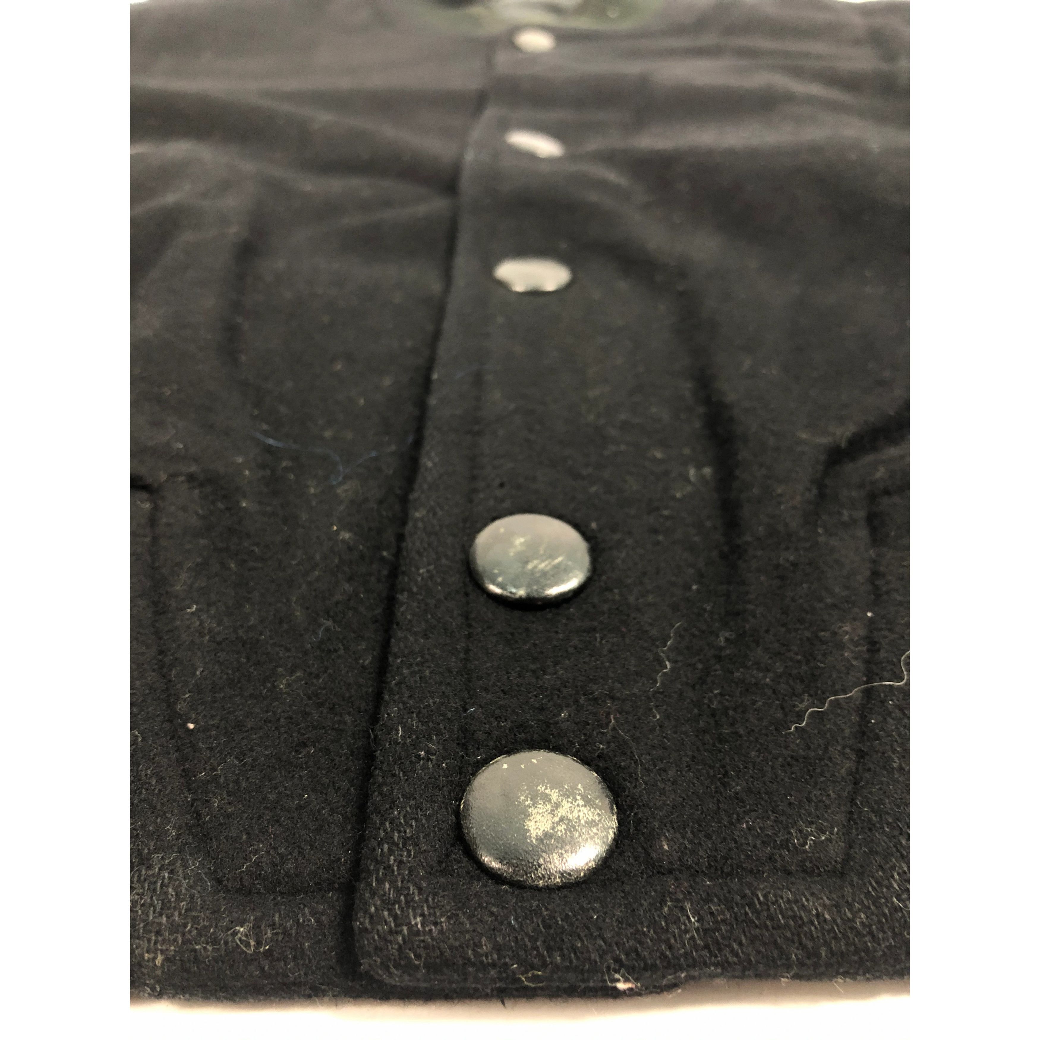 Vintage Vintage The Domon Leather Sleeve Varsity Jacket Black V0094 Size US M / EU 48-50 / 2 - 6 Thumbnail