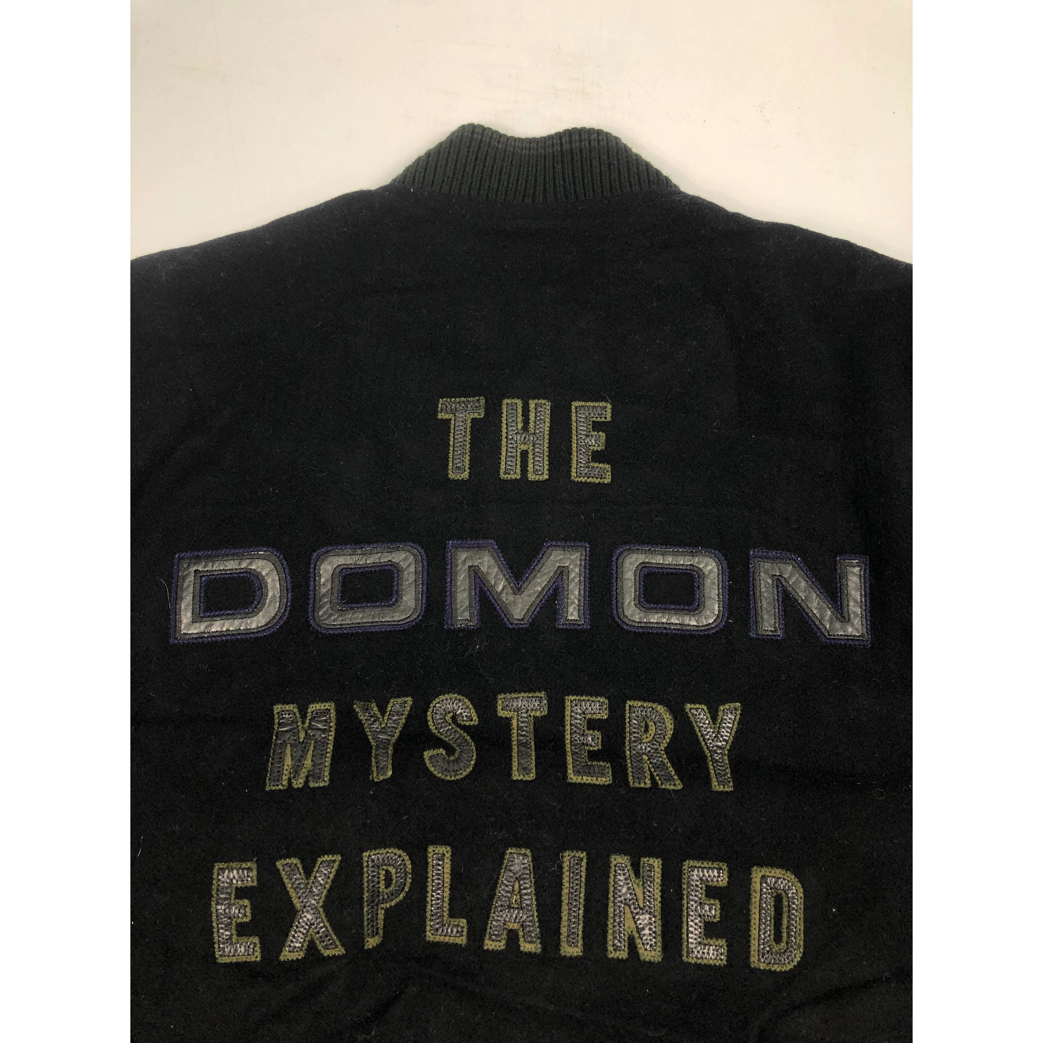Vintage Vintage The Domon Leather Sleeve Varsity Jacket Black V0094 Size US M / EU 48-50 / 2 - 3 Thumbnail