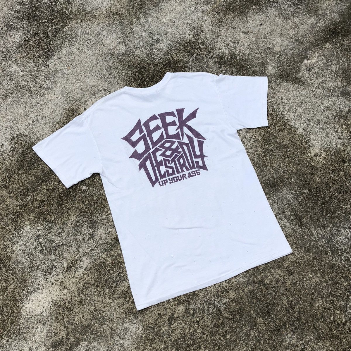 Welcome Skateboards Rare Vintage Seek & Destroy Up Your Ass Parody Skate Tee Size US M / EU 48-50 / 2 - 1 Thumbnail