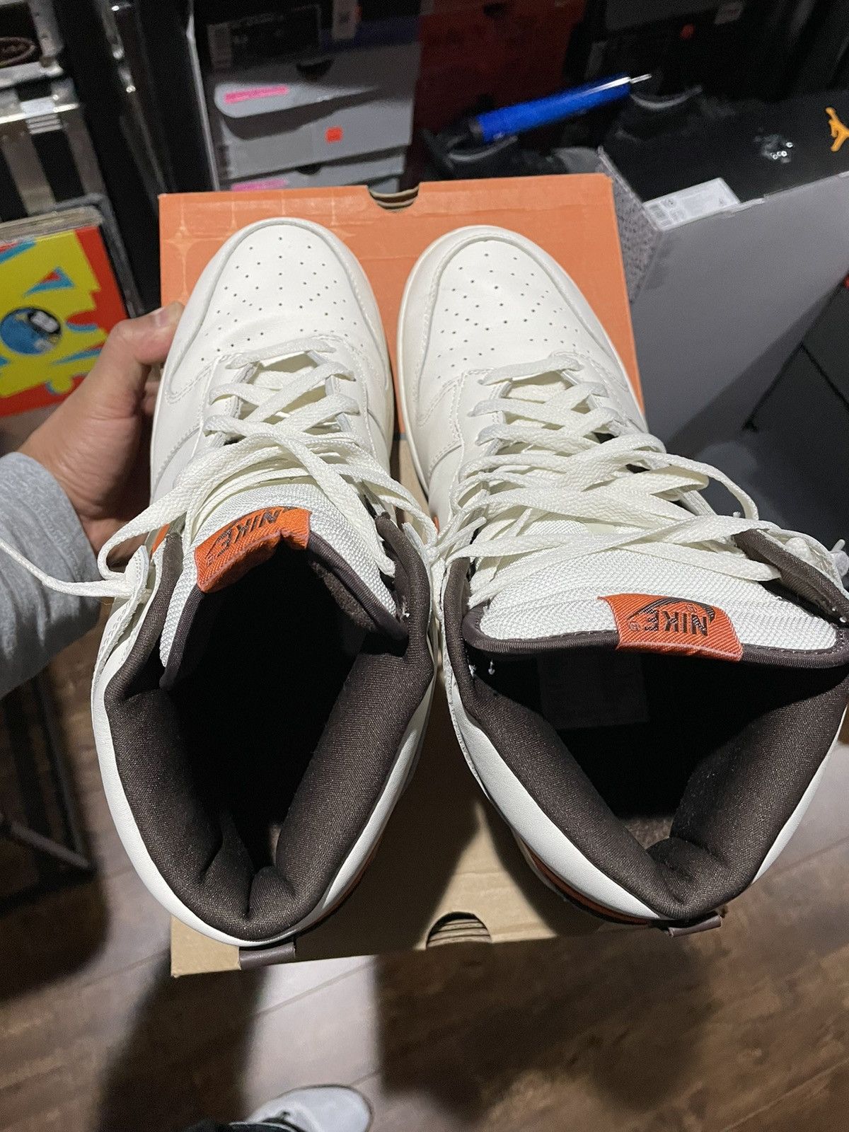 Nike Dunk High Sail | Orange Blaze-Baroque Brwn Size US 13 / EU 46 - 10 Thumbnail