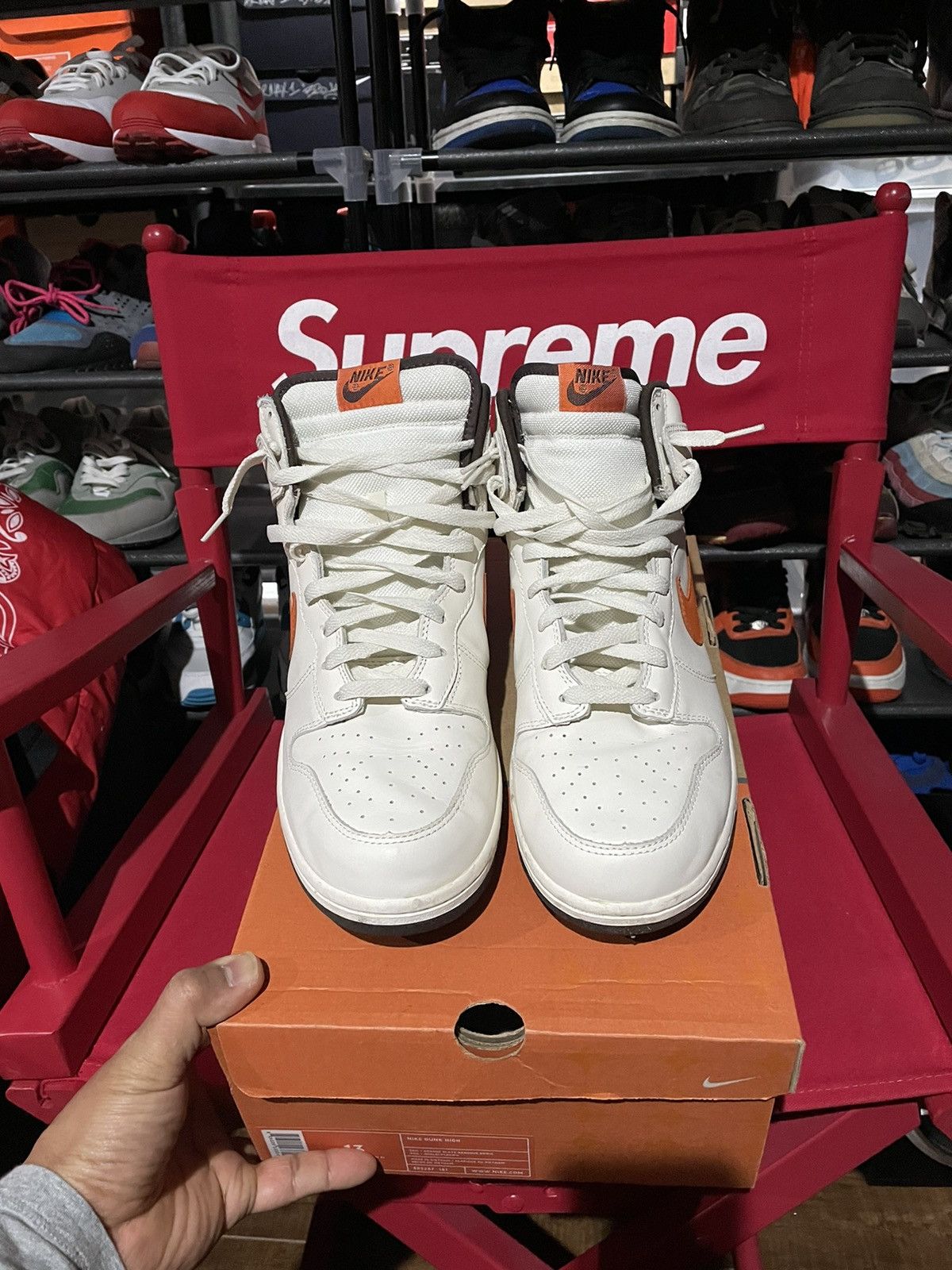 Nike Dunk High Sail | Orange Blaze-Baroque Brwn Size US 13 / EU 46 - 1 Thumbnail
