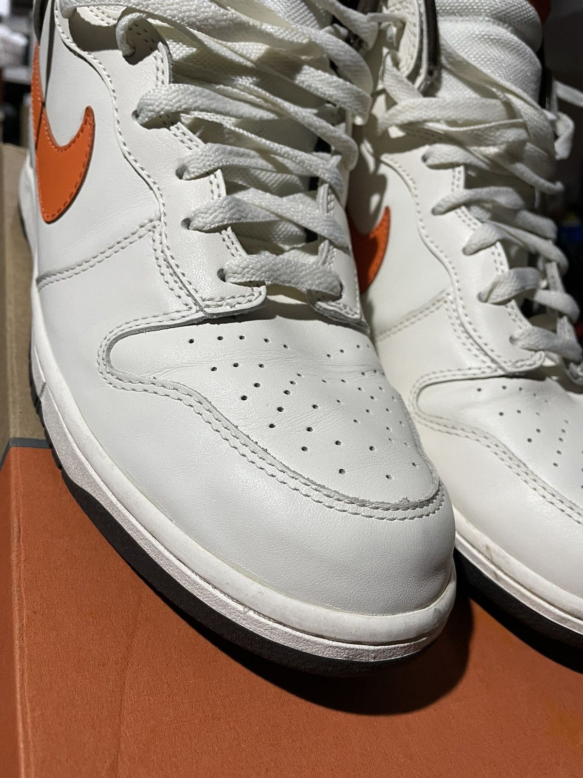 Nike Dunk High Sail | Orange Blaze-Baroque Brwn Size US 13 / EU 46 - 9 Thumbnail
