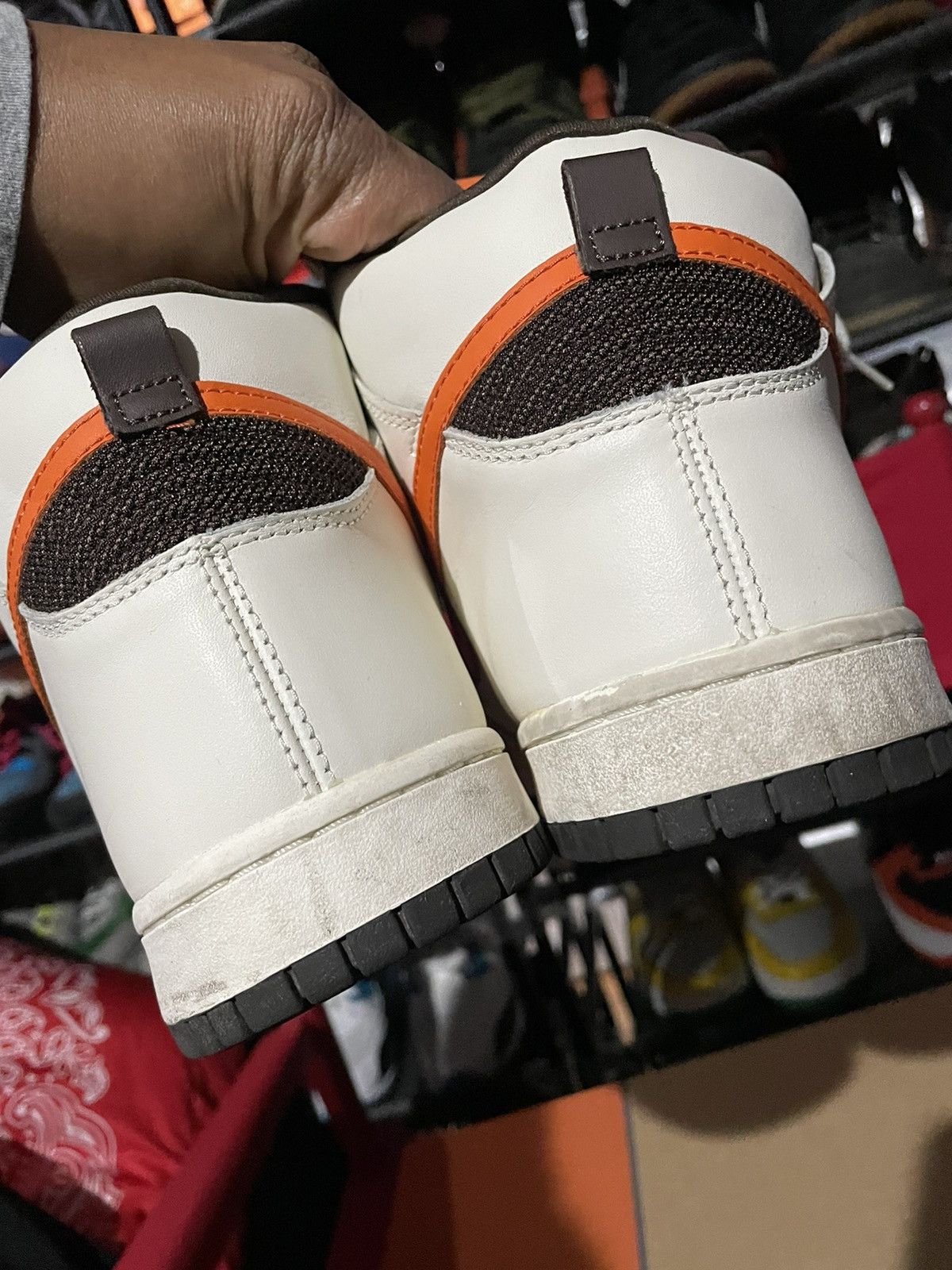 Nike Dunk High Sail | Orange Blaze-Baroque Brwn Size US 13 / EU 46 - 11 Thumbnail