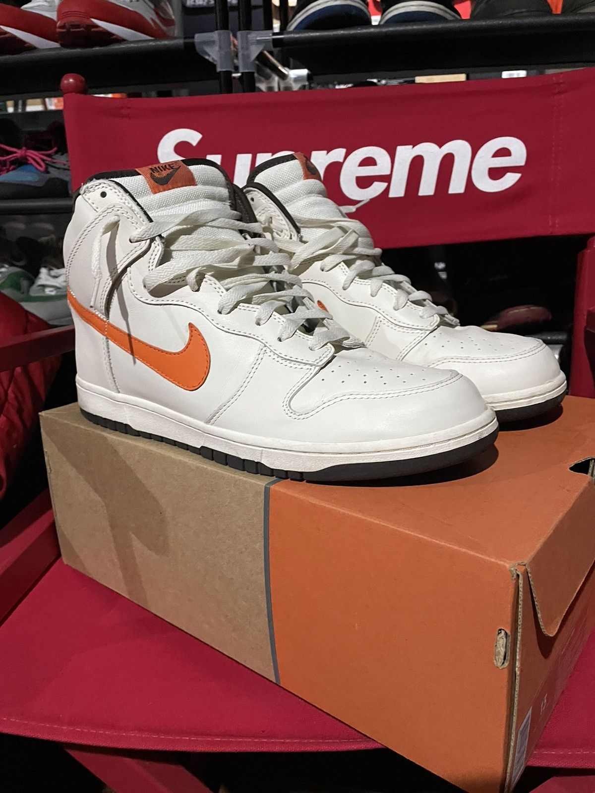 Nike Dunk High Sail | Orange Blaze-Baroque Brwn Size US 13 / EU 46 - 7 Thumbnail