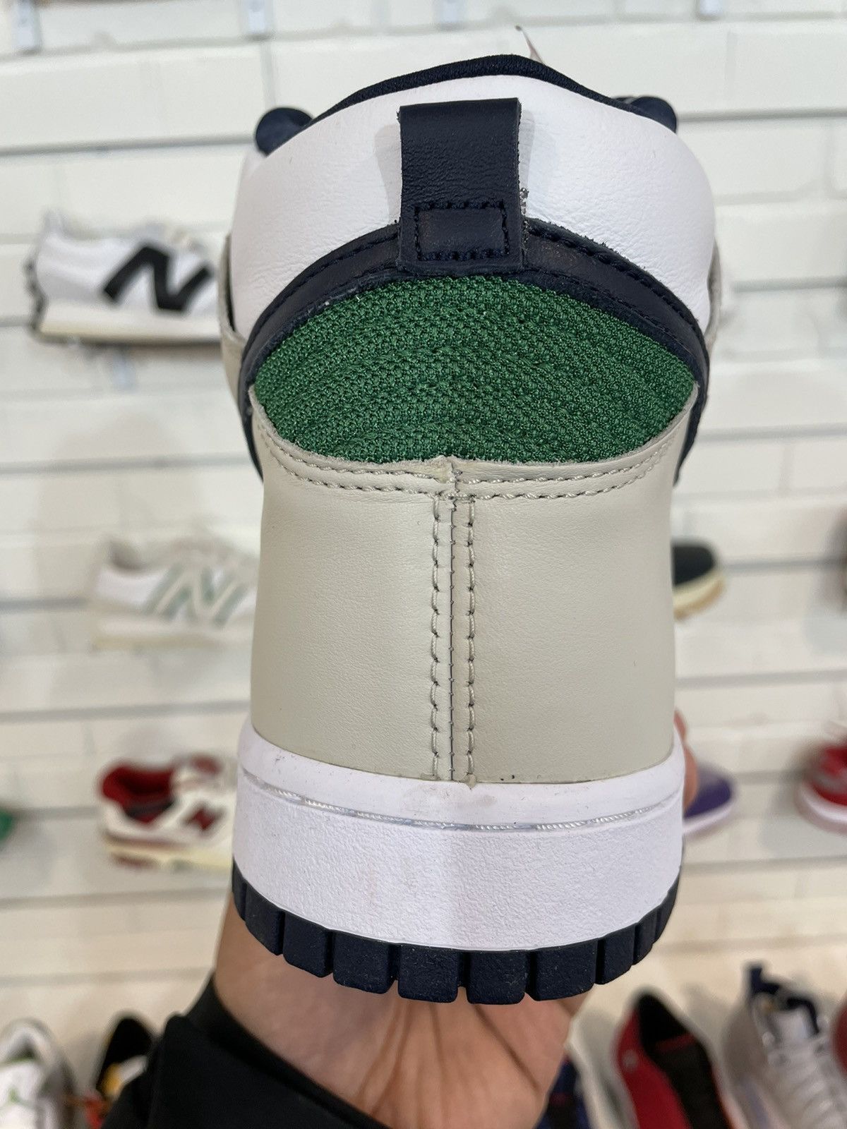 Nike Dunk High Light Bone | Obsidian-Classic Green-White Size US 12.5 / EU 45-46 - 4 Thumbnail