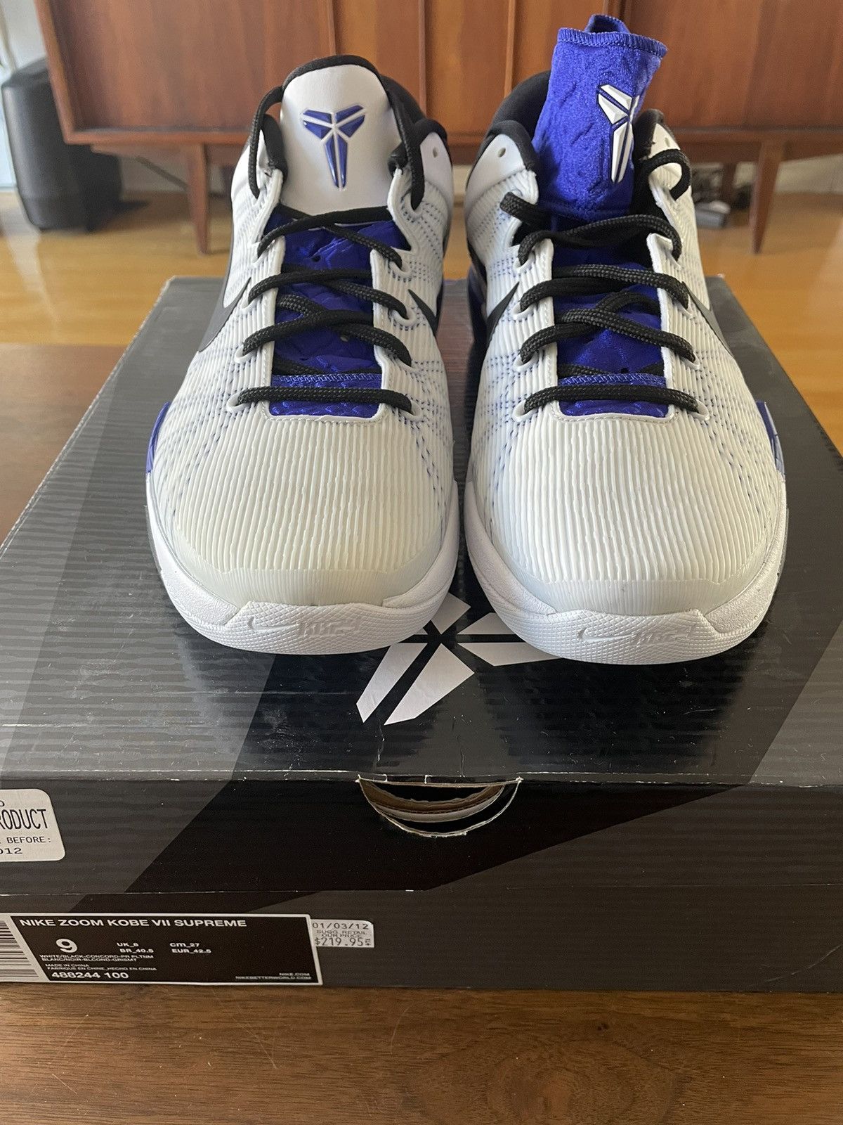 Nike Zoom Kobe 7 System Supreme Concord 2011 Size US 9 / EU 42 - 2 Thumbnail