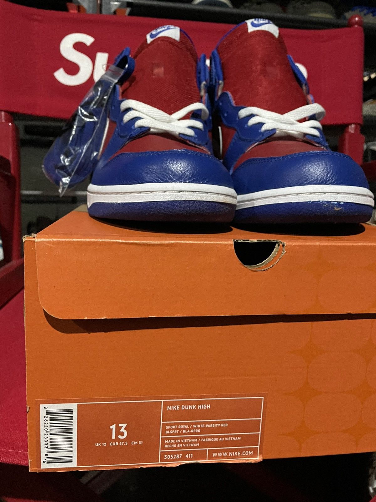 Nike Dunk High “CLIPPERS” Sport Royal/ White-Varsity Red Size US 13 / EU 46 - 2 Thumbnail