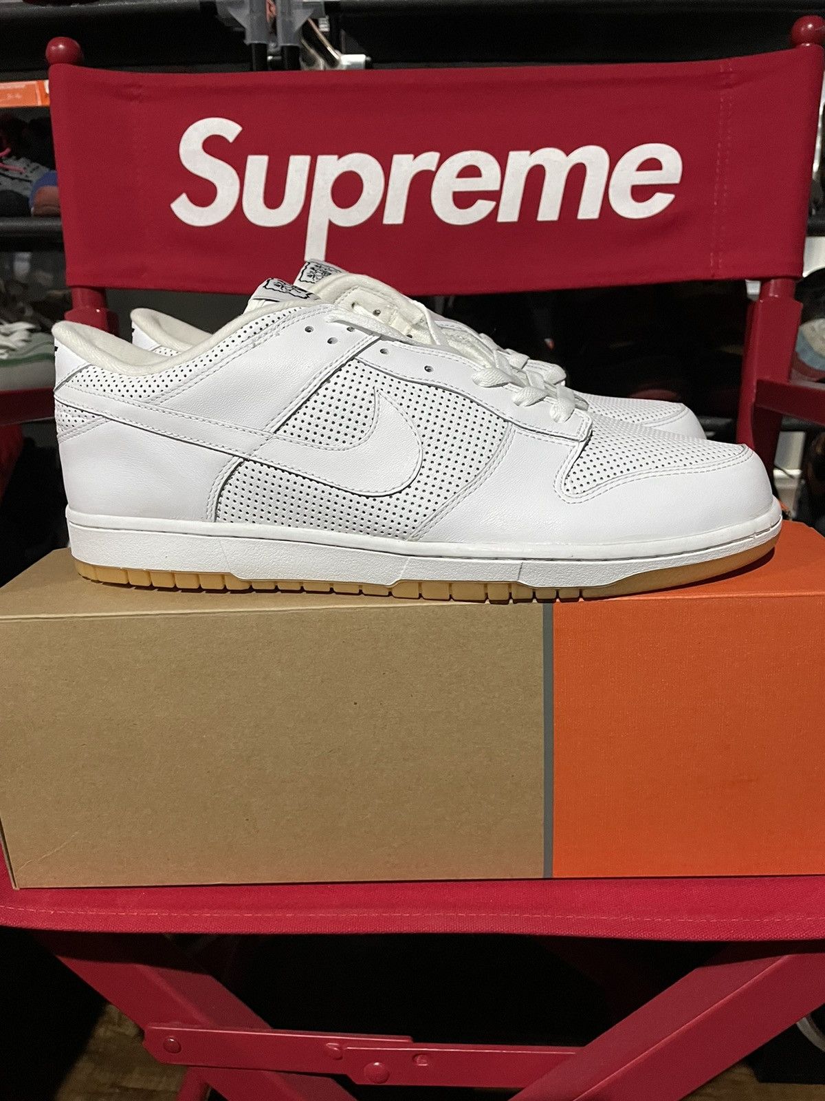 Nike Dunk Low White | White-Black (Gum O | S) Size US 13 / EU 46 - 2 Thumbnail