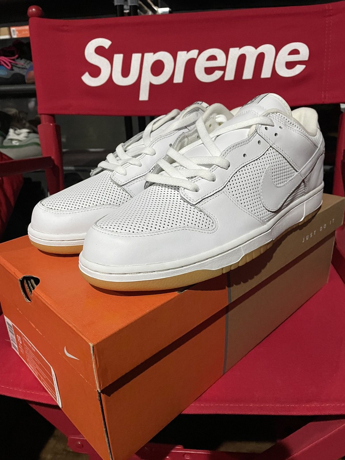 Nike Dunk Low White | White-Black (Gum O | S) Size US 13 / EU 46 - 3 Thumbnail