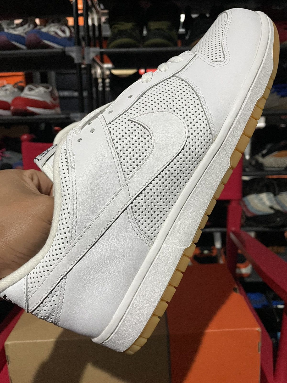 Nike Dunk Low White | White-Black (Gum O | S) Size US 13 / EU 46 - 12 Thumbnail