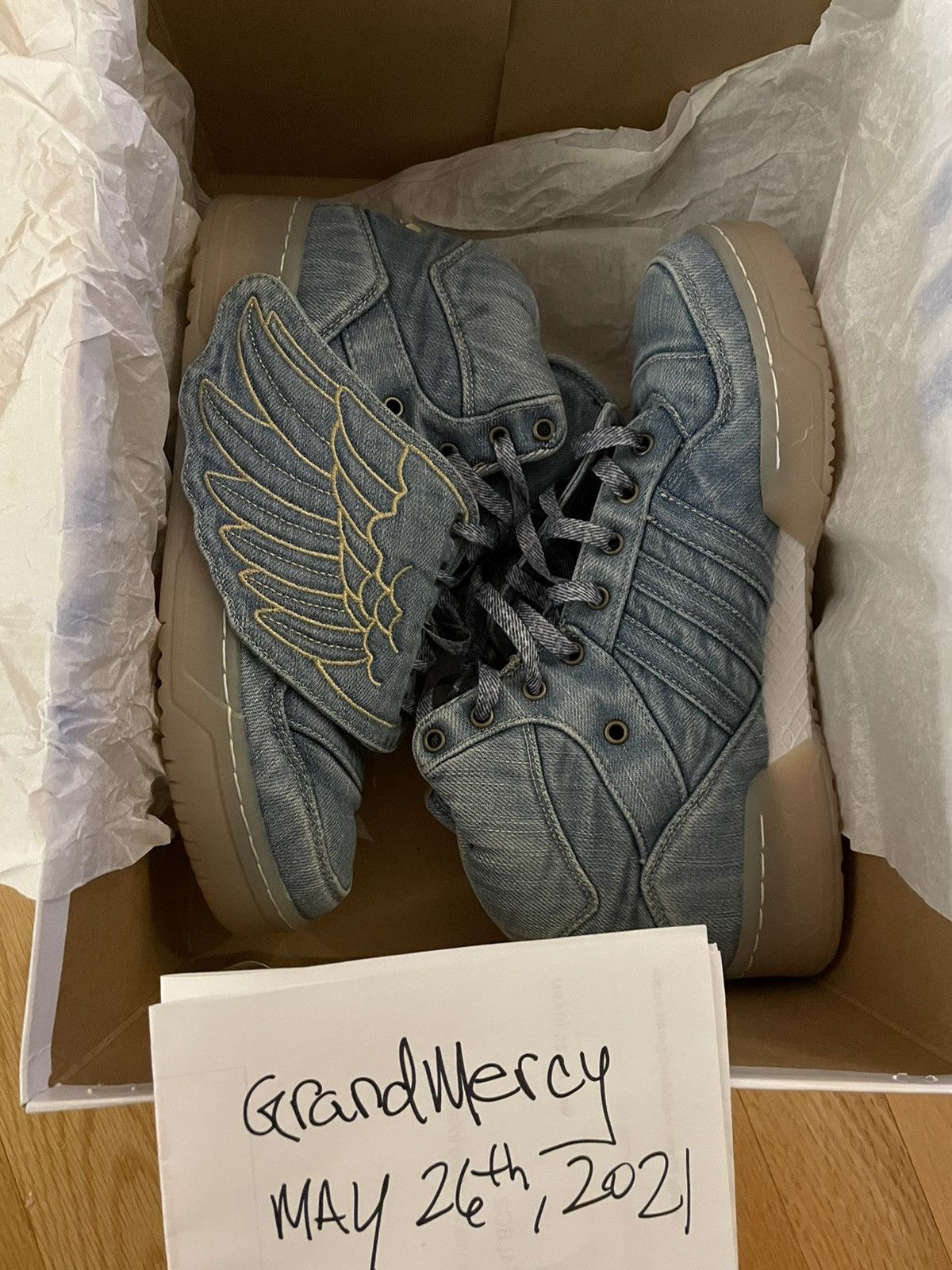 Adidas × Jeremy Scott JS Wings Denim 1.0 Jeremy Scott Adidas Originals ObyO 8.5 Size US 8.5 / EU 41-42 - 7 Thumbnail