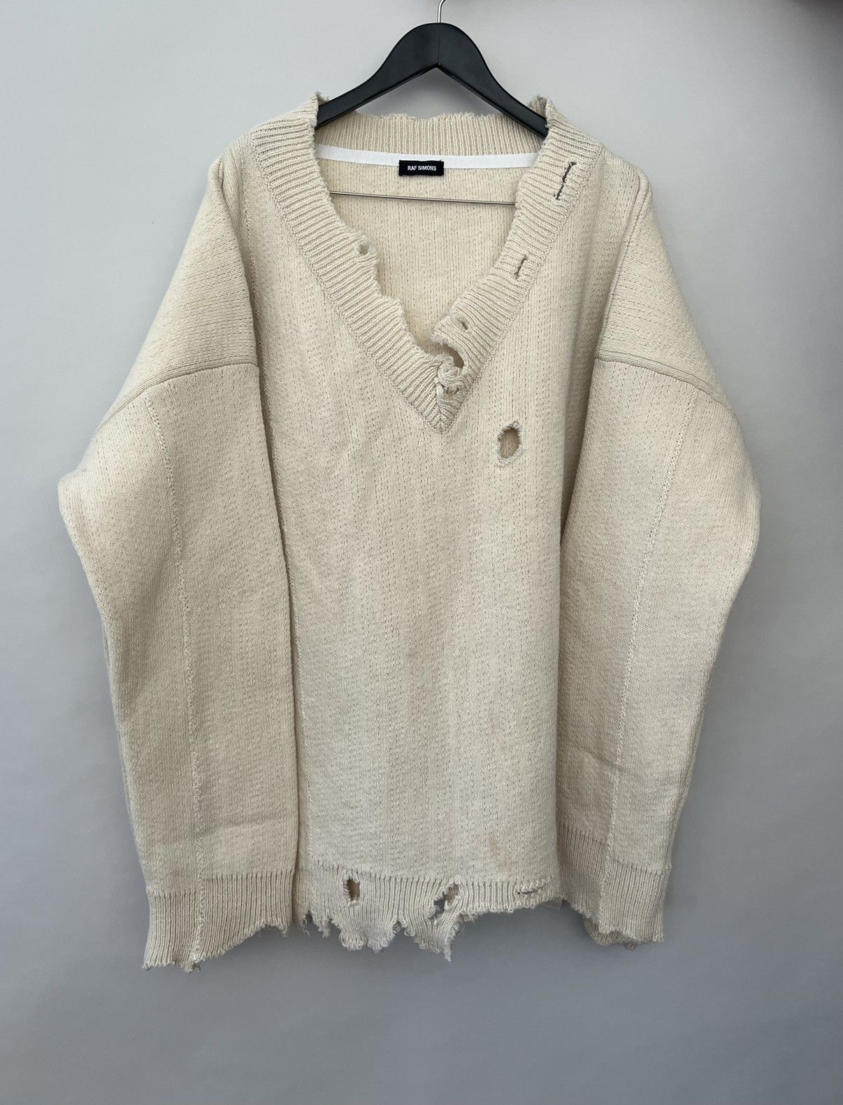 Raf Simons AW16 Distressed Wool Sweater Size US XL / EU 56 / 4 - 5 Thumbnail