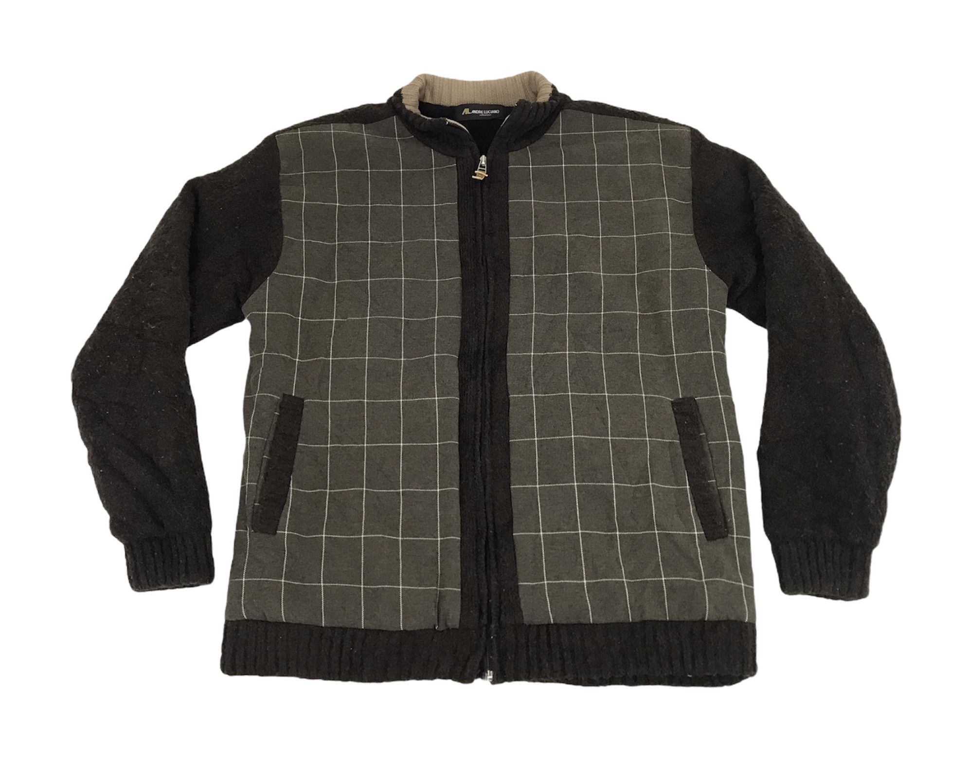 image of Al Andreluciano Padded Jacket Square Plaid Check Sherpa, Men's (Size Large)