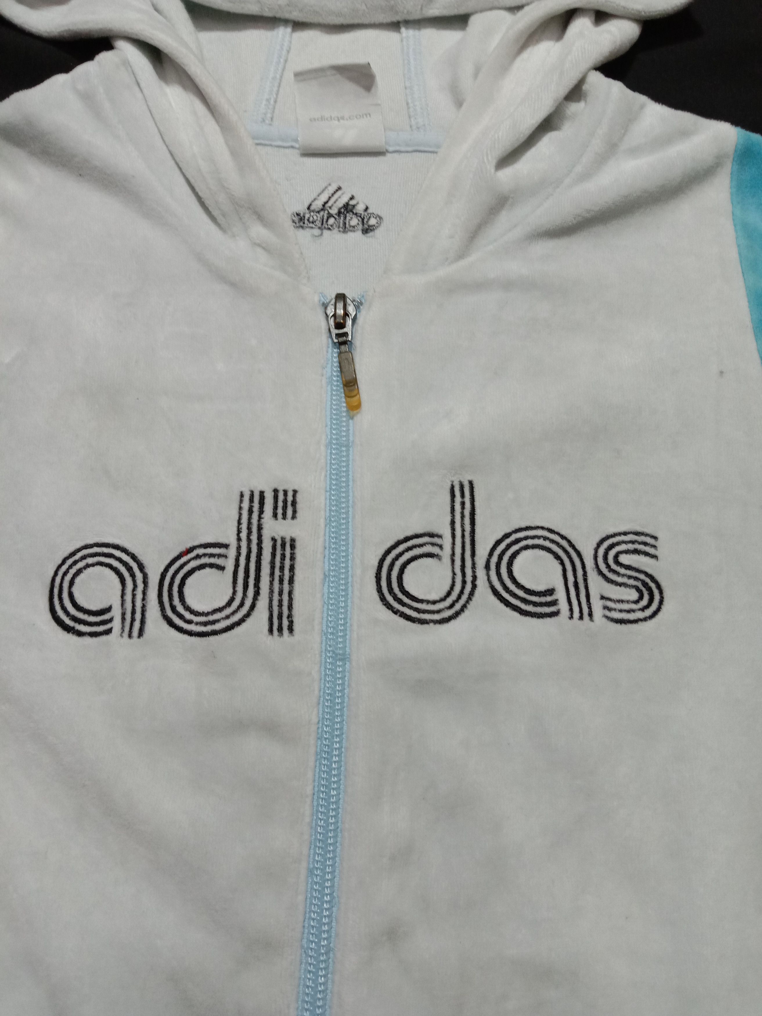 Adidas Adidas Hoodies Cyan Color Embroidery Spell Out Logo Size S / US 4 / IT 40 - 2 Thumbnail