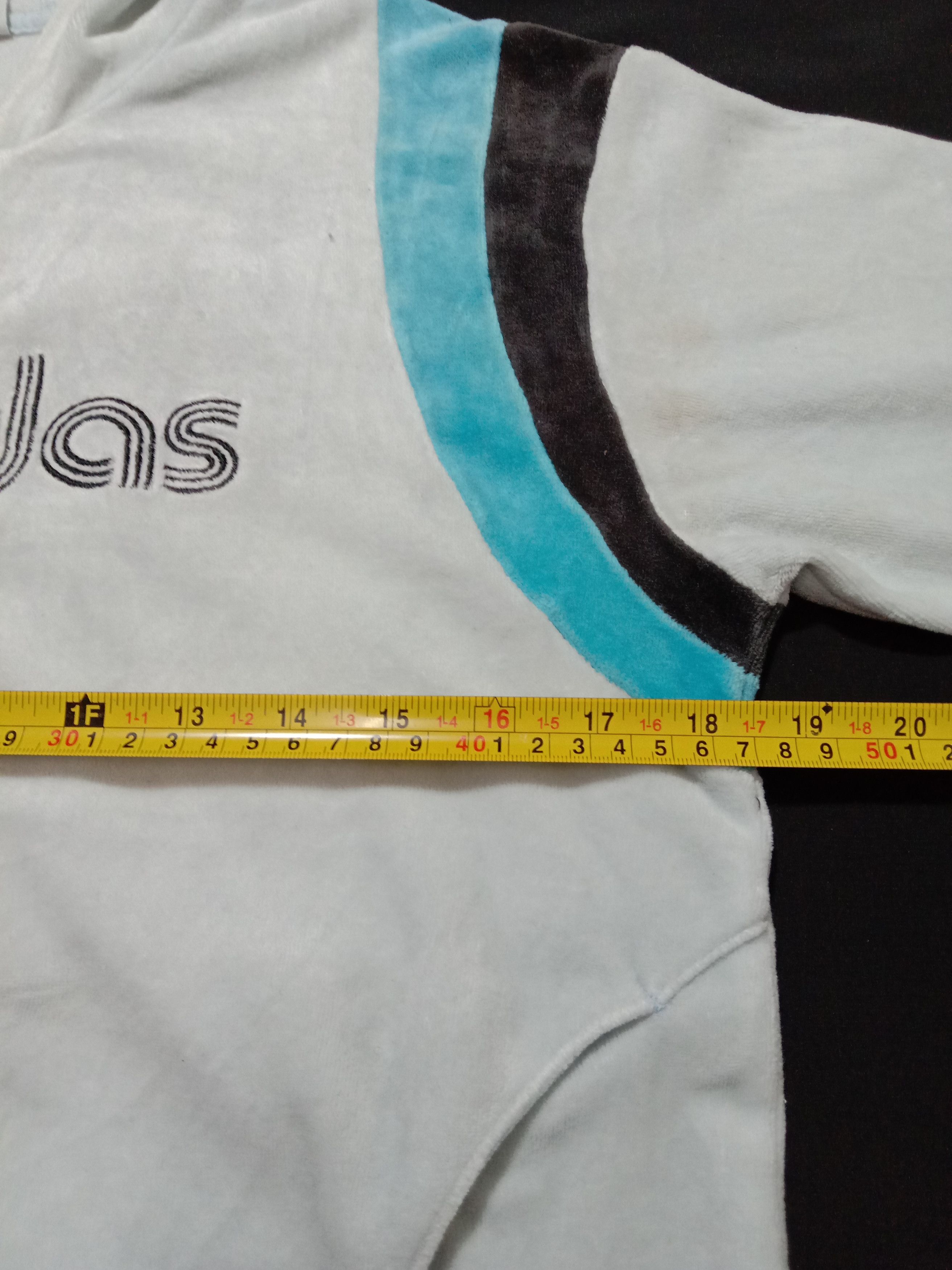 Adidas Adidas Hoodies Cyan Color Embroidery Spell Out Logo Size S / US 4 / IT 40 - 9 Thumbnail