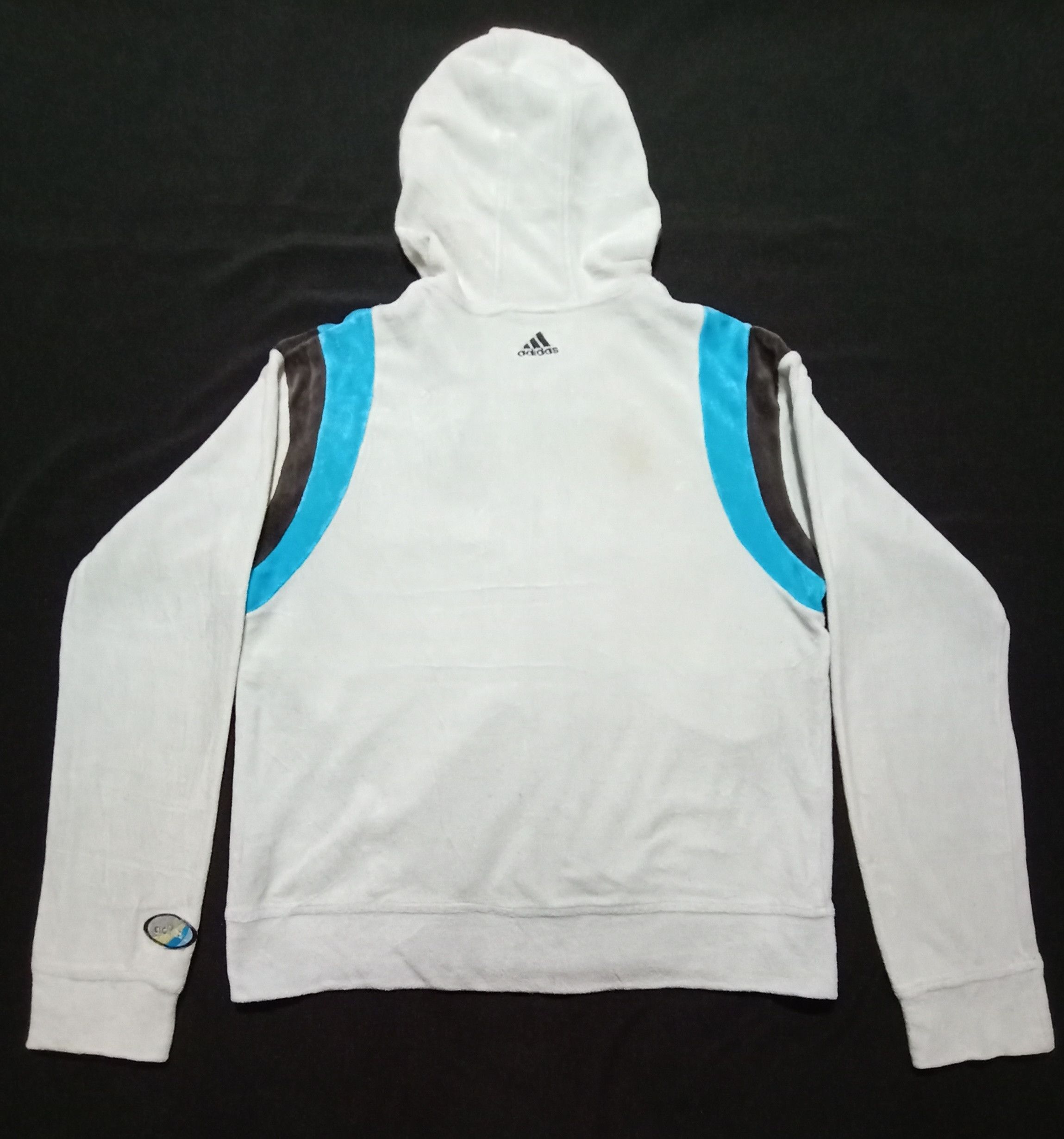 Adidas Adidas Hoodies Cyan Color Embroidery Spell Out Logo Size S / US 4 / IT 40 - 4 Thumbnail