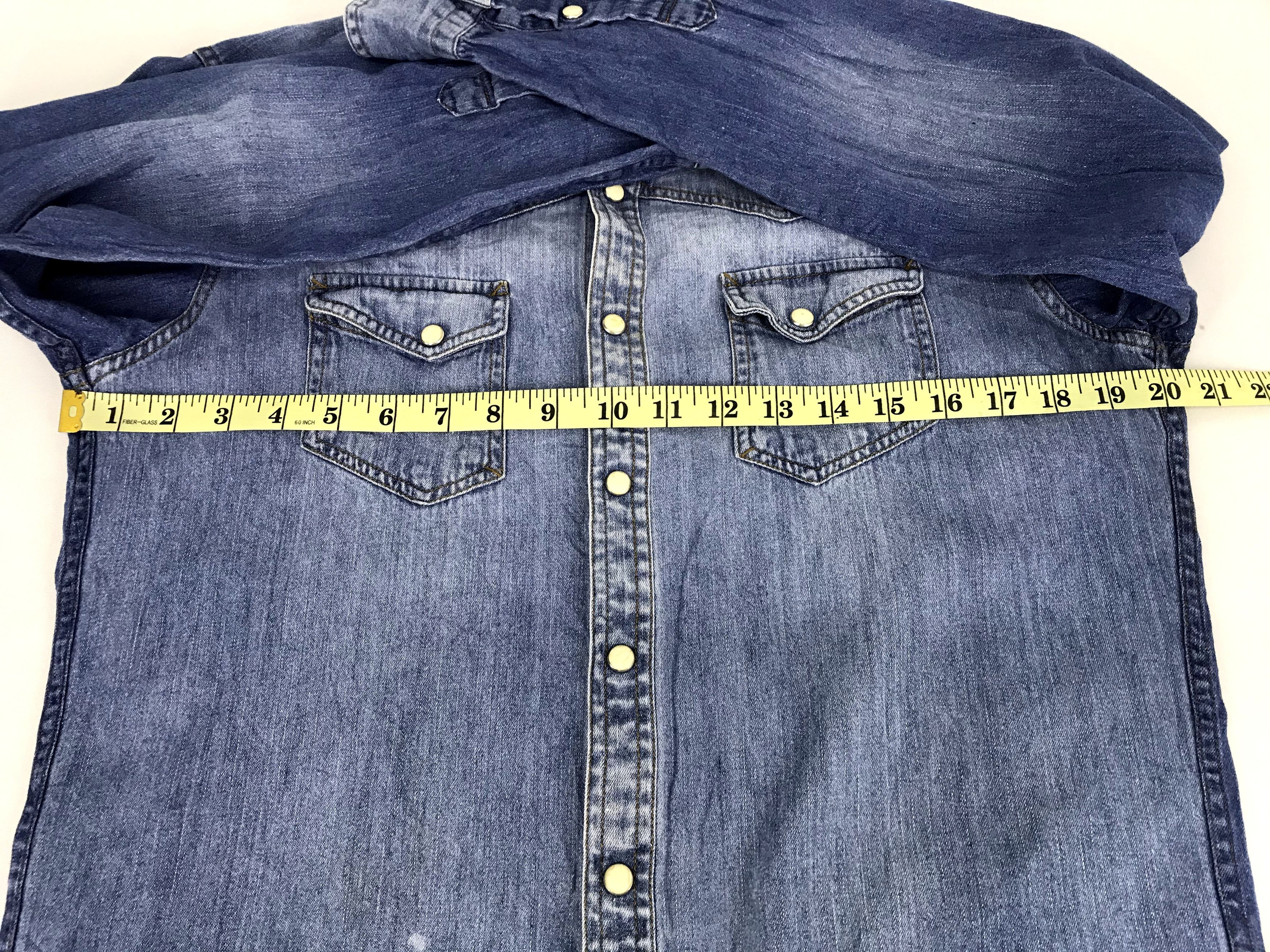 Japanese Brand Western Indigo Denim Shirt Flannel Workwear Vintage Style Size US M / EU 48-50 / 2 - 9 Thumbnail