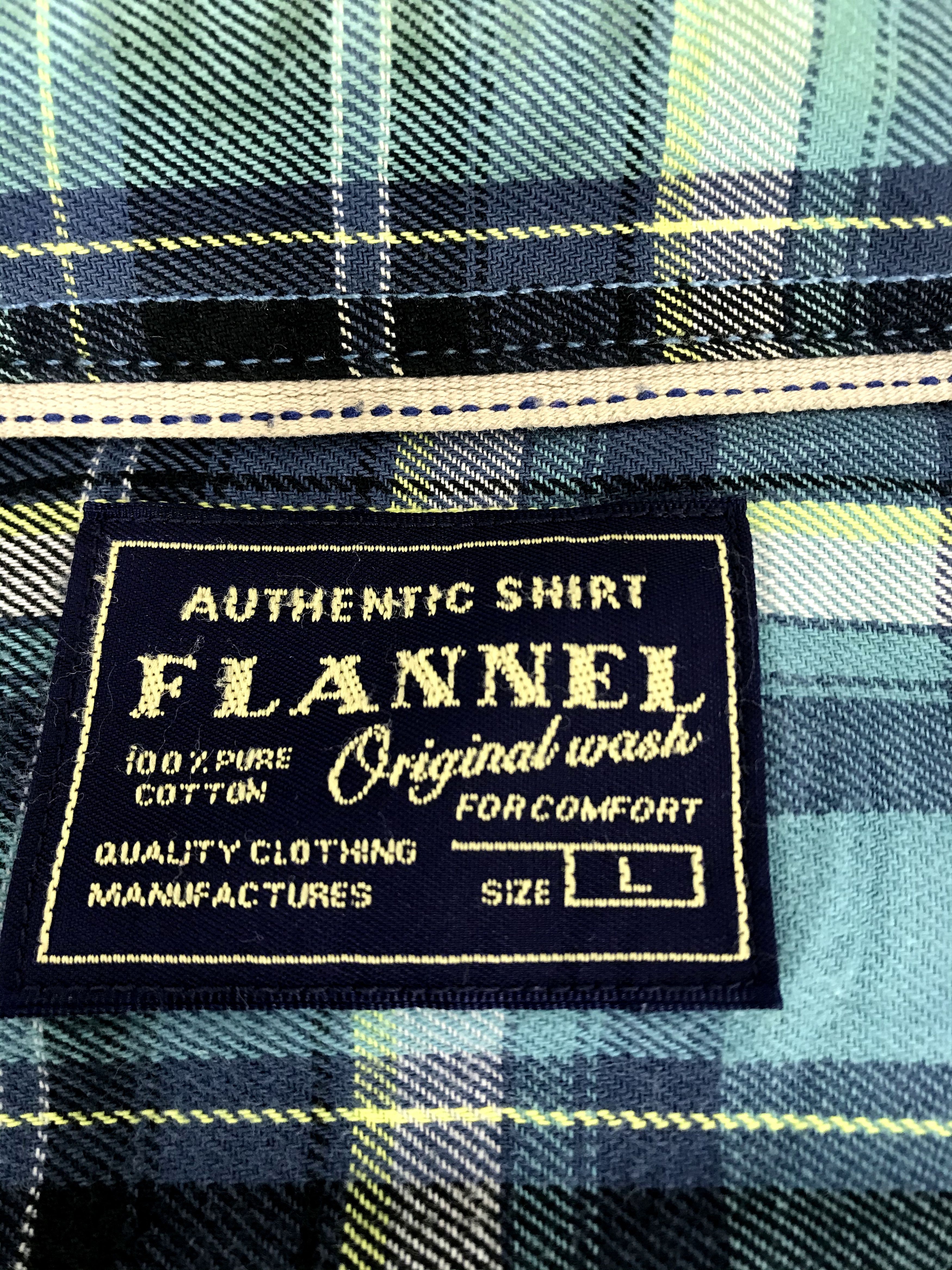 Flannel Vintage Flannel Shirt Double Pockets Square Plaid Check Size US L / EU 52-54 / 3 - 6 Thumbnail