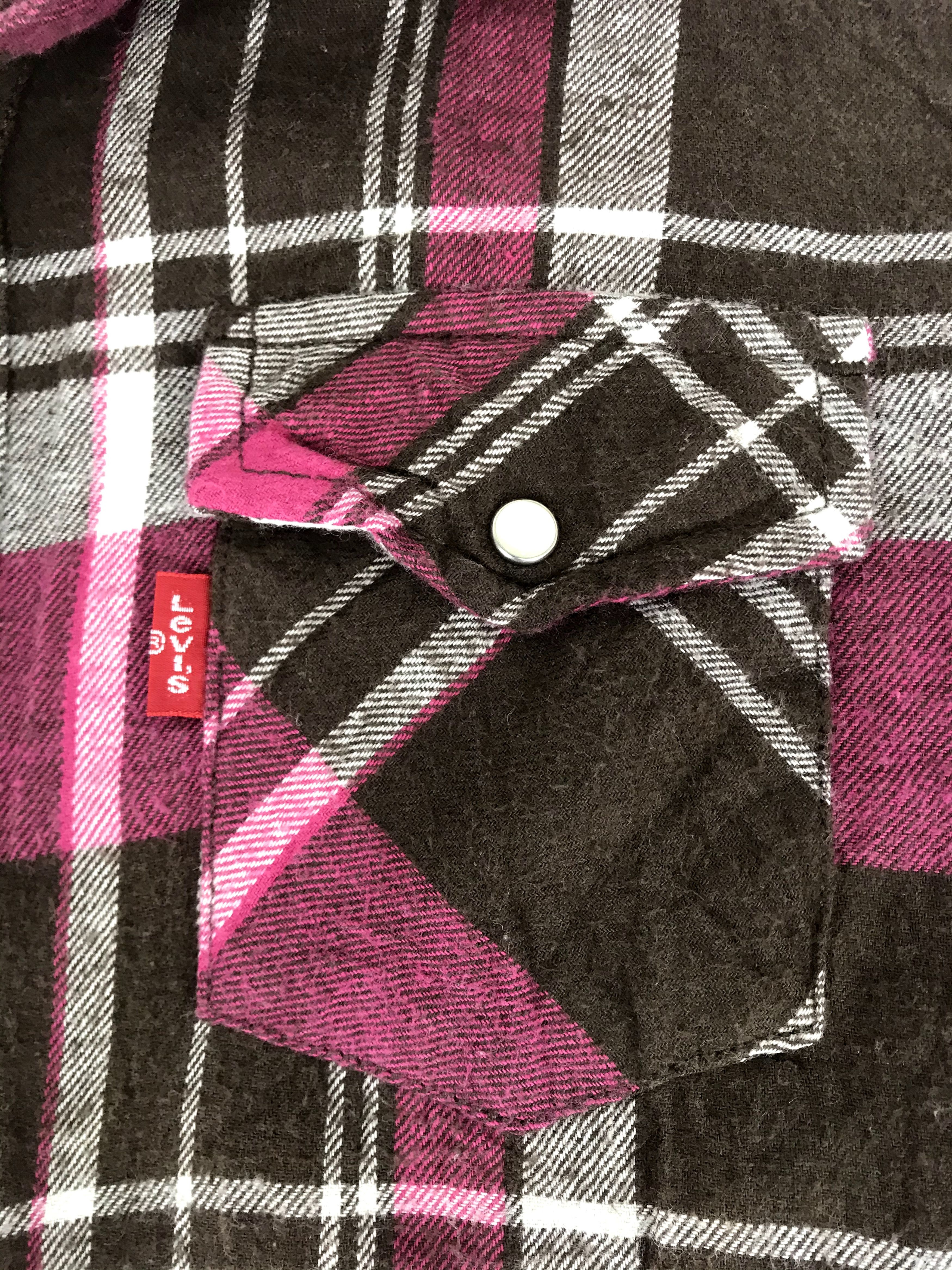 Flannel Vintage Levi's Red Tab Snap Button Flannel Double Pockets Size S / US 4 / IT 40 - 4 Thumbnail