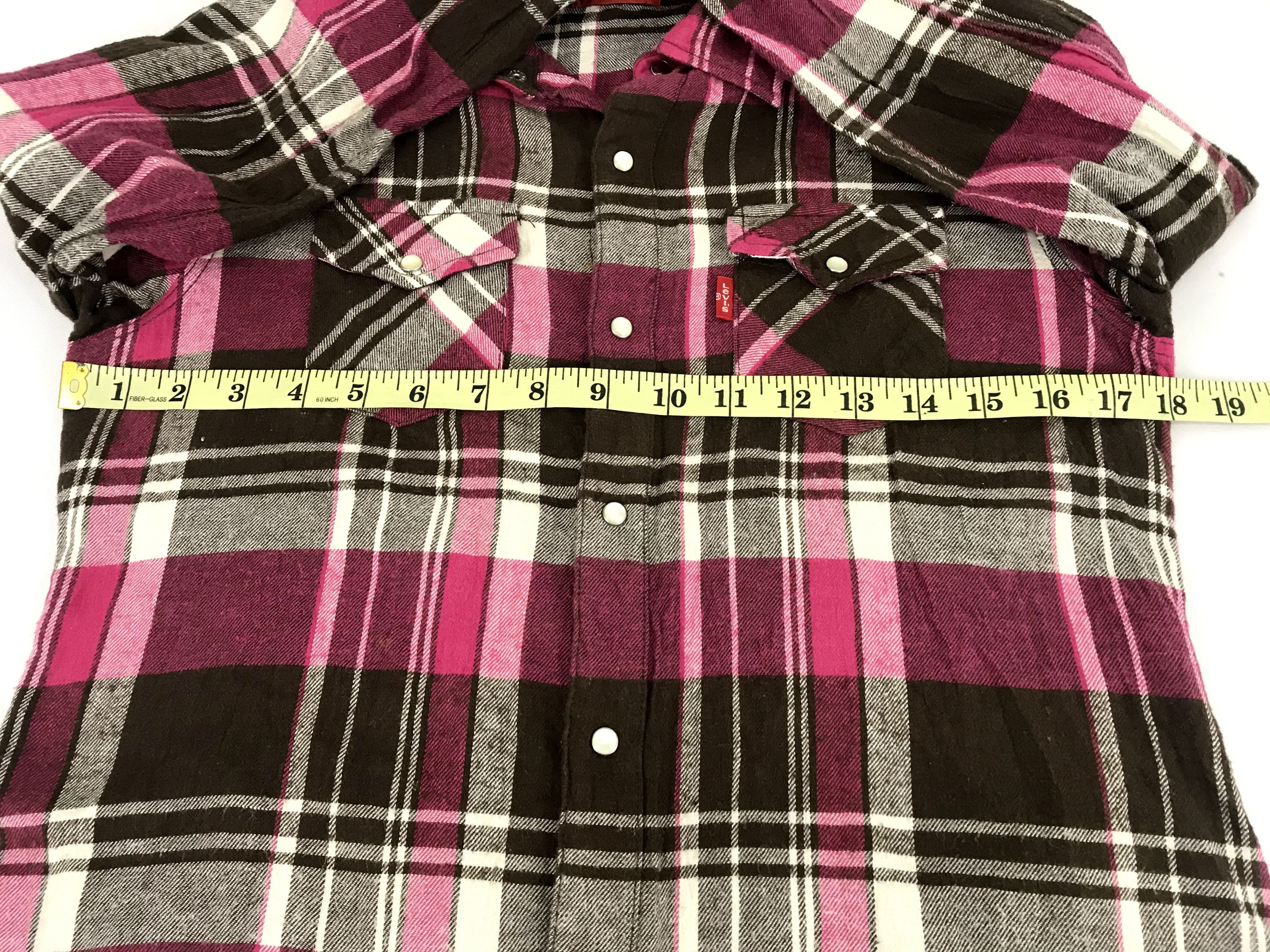Flannel Vintage Levi's Red Tab Snap Button Flannel Double Pockets Size S / US 4 / IT 40 - 10 Thumbnail