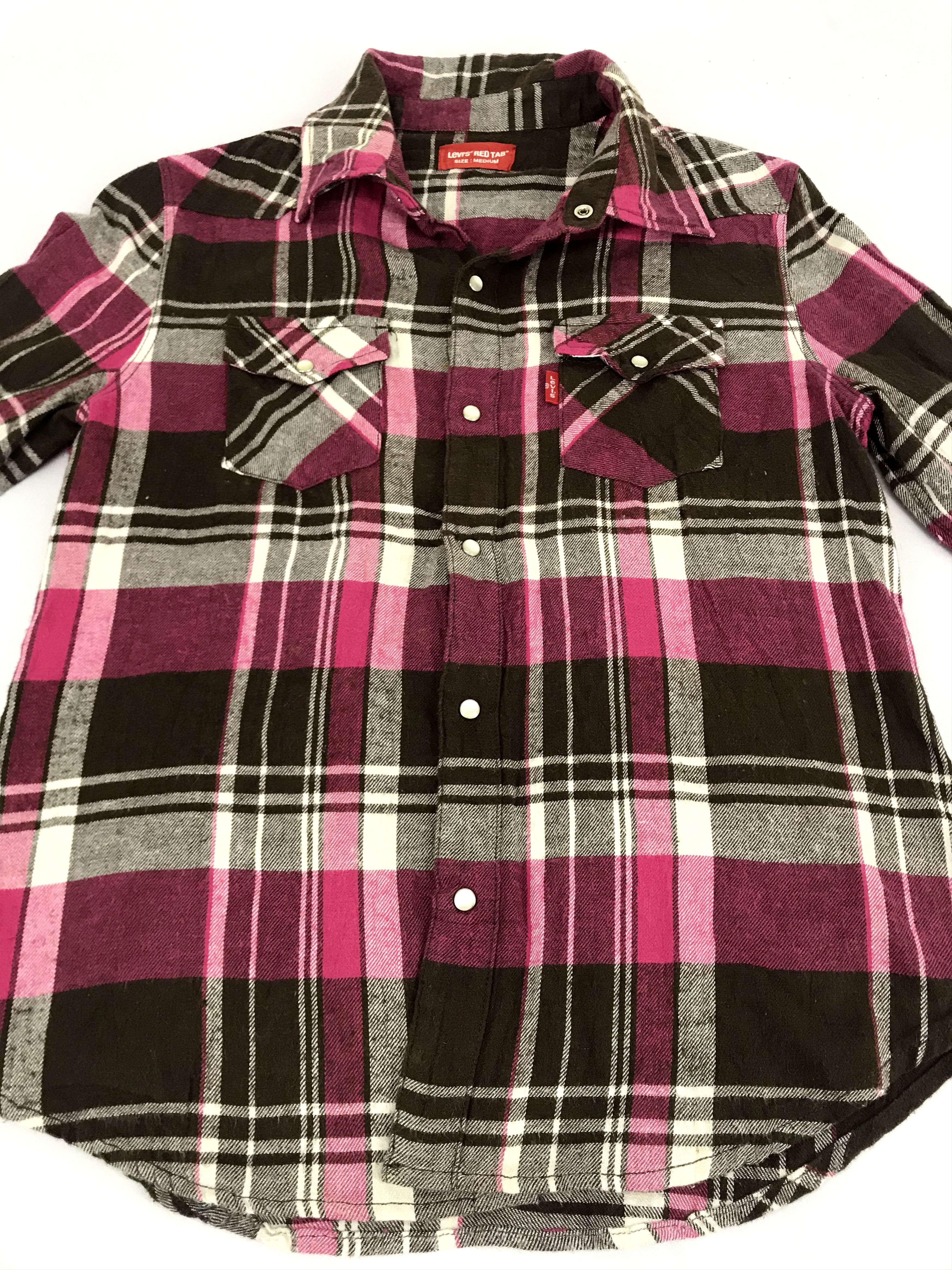 Flannel Vintage Levi's Red Tab Snap Button Flannel Double Pockets Size S / US 4 / IT 40 - 3 Thumbnail