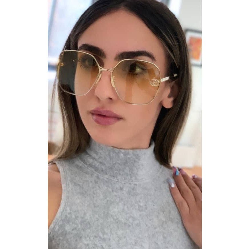 Gucci NEW Gucci GG0818SA Gold Yellow Lens Marmont Logo