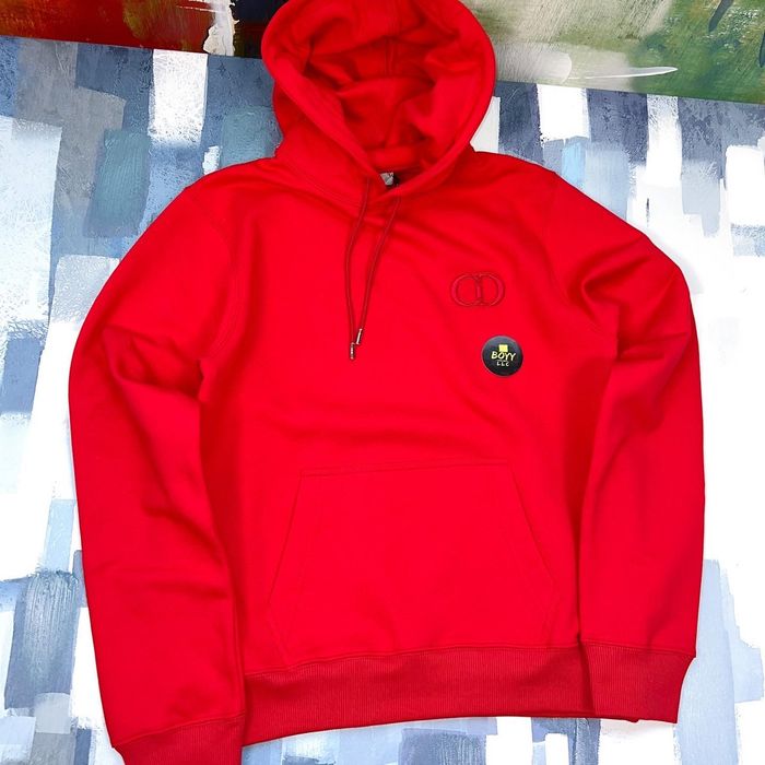 Red dior online hoodie