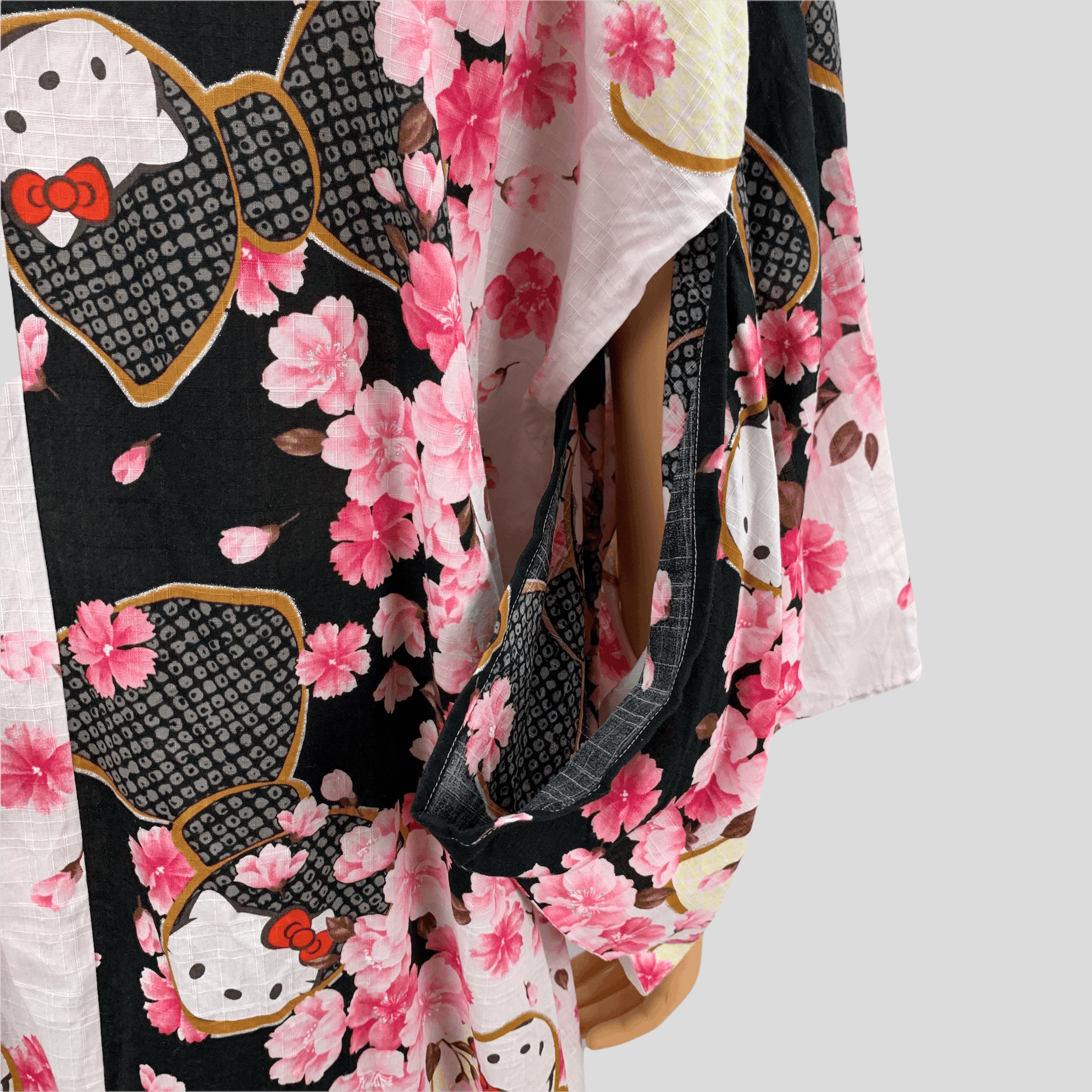 Japanese Brand Hello Kitty Sakura Graphic Printed Kimono #3672-128 Size ONE SIZE - 13 Thumbnail