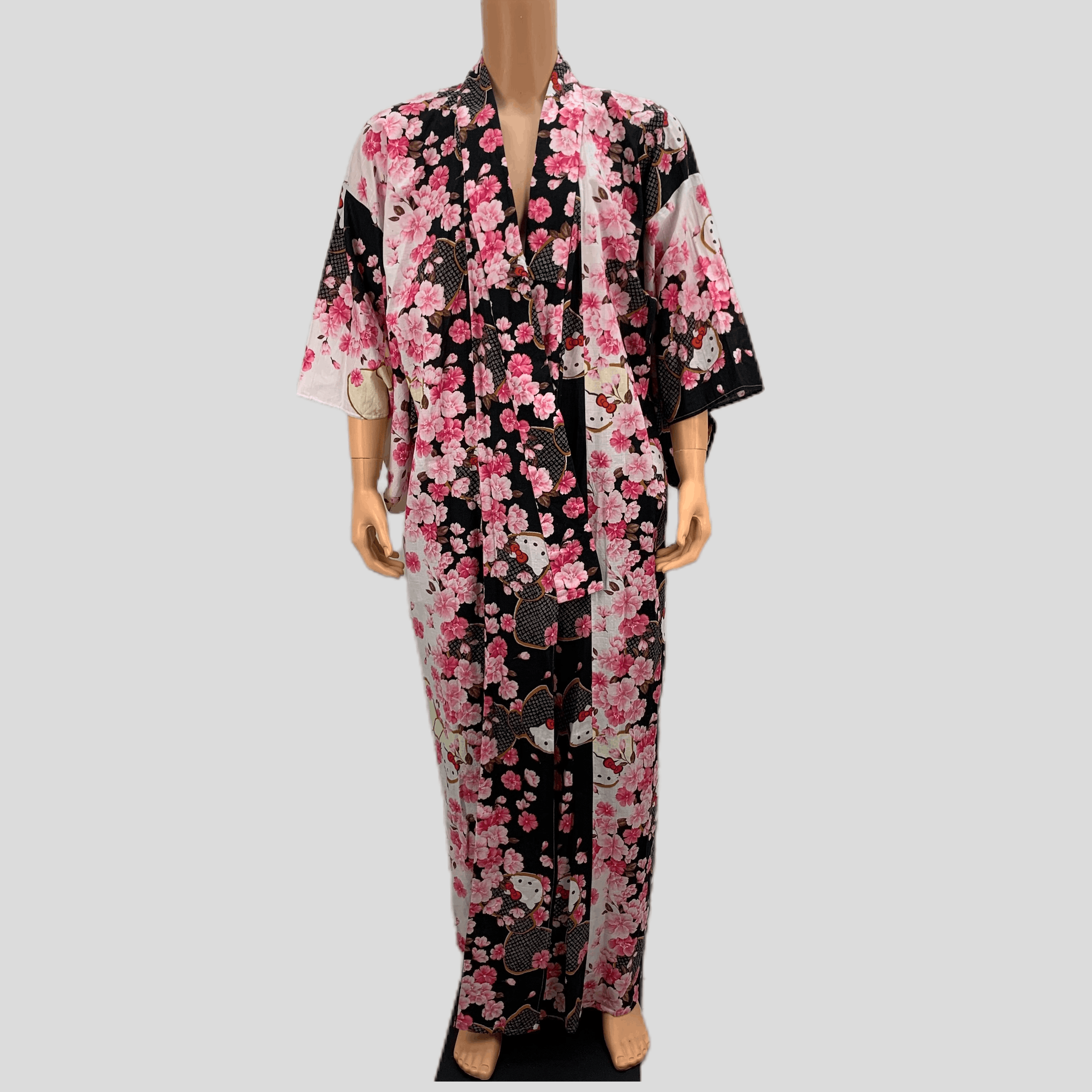 Japanese Brand Hello Kitty Sakura Graphic Printed Kimono #3672-128 Size ONE SIZE - 1 Thumbnail