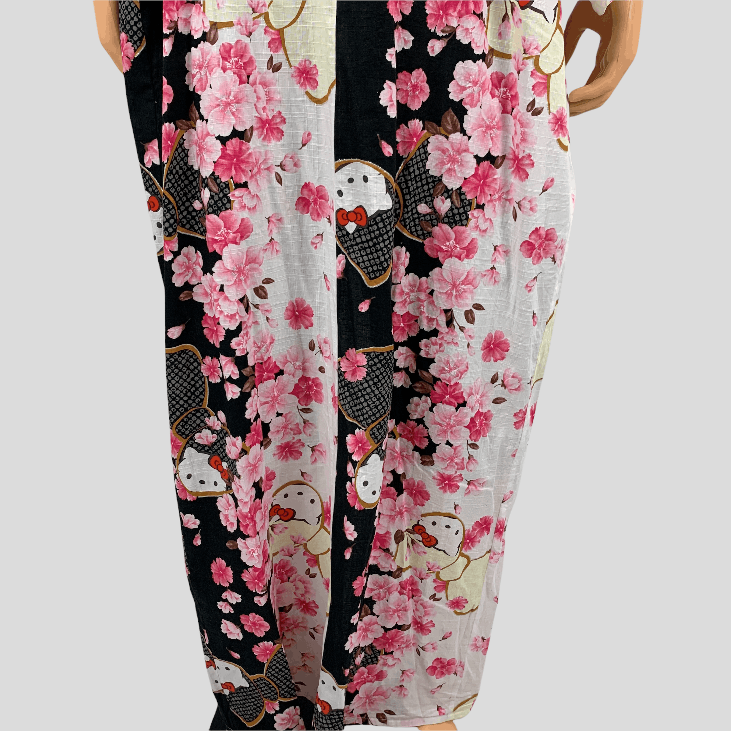 Japanese Brand Hello Kitty Sakura Graphic Printed Kimono #3672-128 Size ONE SIZE - 15 Thumbnail