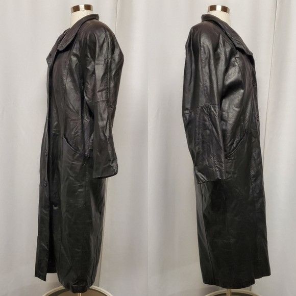 Pelle Pelle Vintage 90s y2k Wilsons Pelle Black Leather Goth Vampire Tre Size US M / EU 48-50 / 2 - 2 Thumbnail
