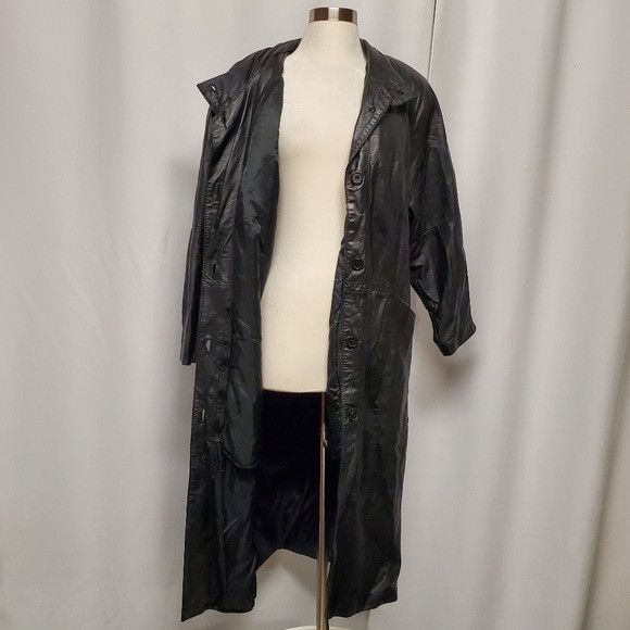 Pelle Pelle Vintage 90s y2k Wilsons Pelle Black Leather Goth Vampire Tre Size US M / EU 48-50 / 2 - 11 Thumbnail