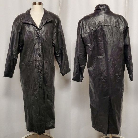 Pelle Pelle Vintage 90s y2k Wilsons Pelle Black Leather Goth Vampire Tre Size US M / EU 48-50 / 2 - 1 Thumbnail