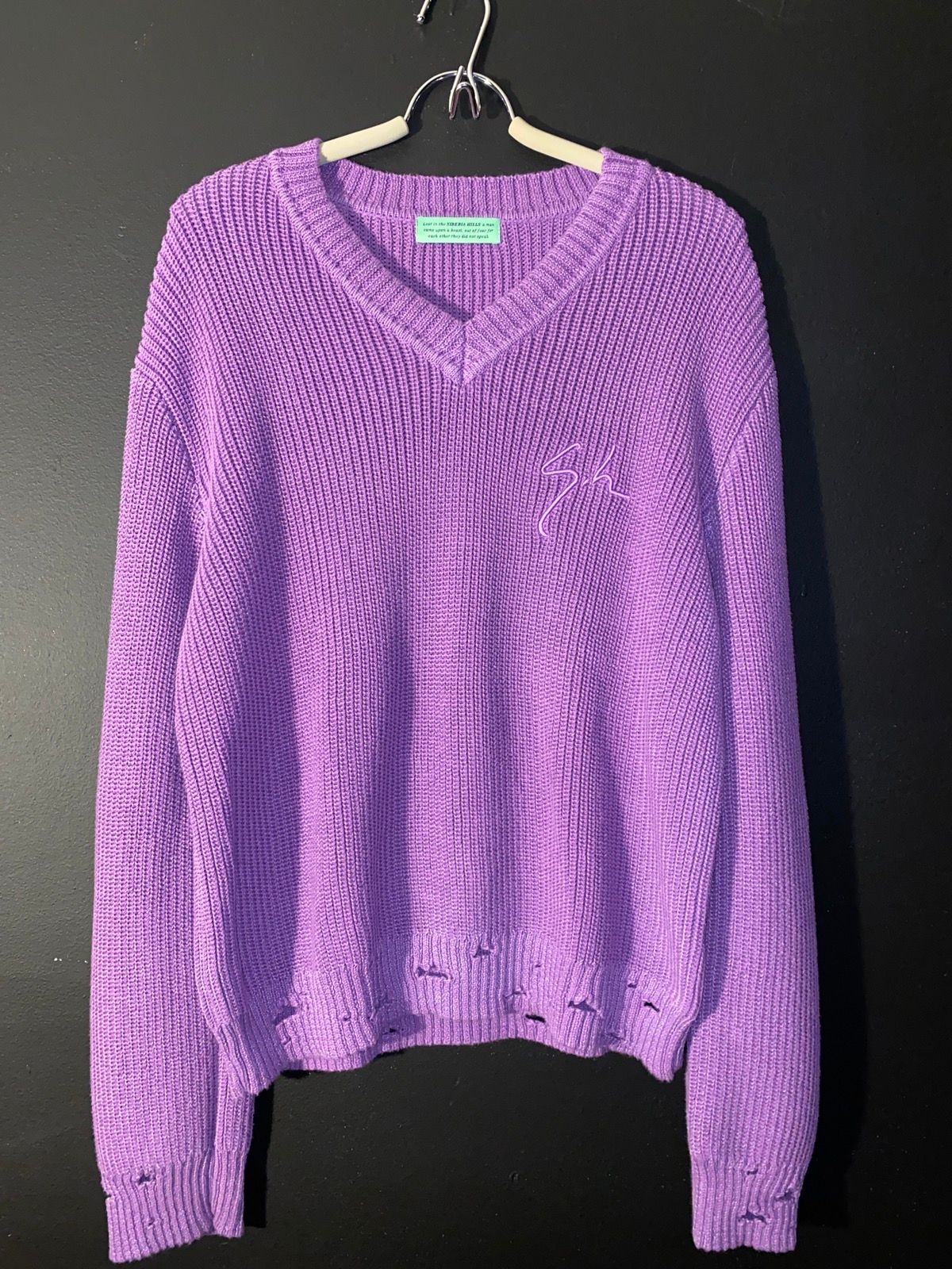 Pre-owned Siberia Hills Thermal Reactive V Neck Sweater In Purple