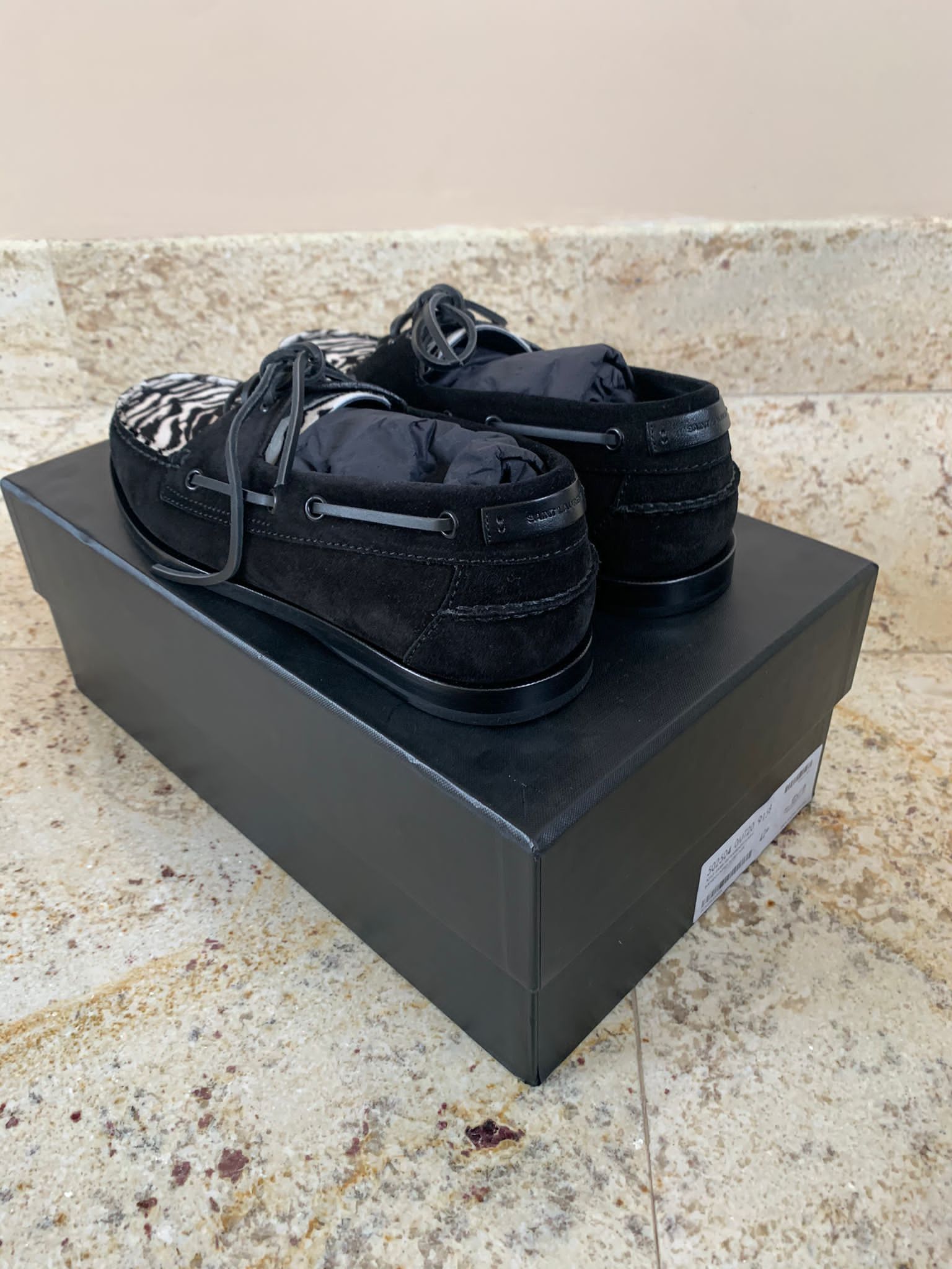 Saint Laurent Paris Suede Deck Loafers in Black with Zebra color Size US 9.5 / EU 42-43 - 5 Thumbnail