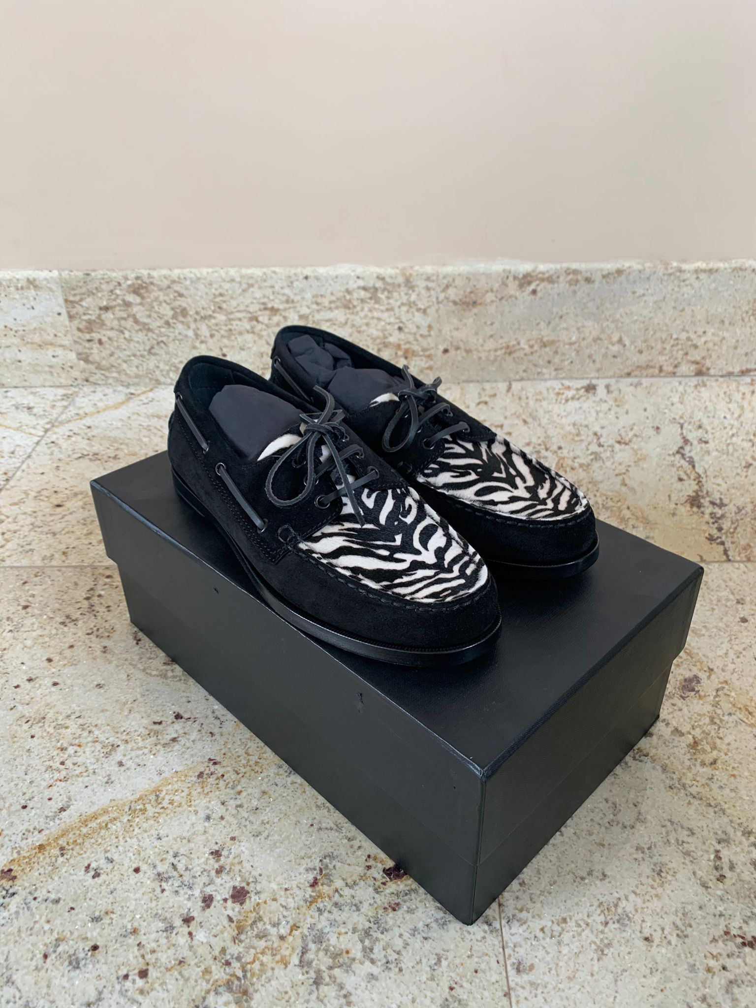 Saint Laurent Paris Suede Deck Loafers in Black with Zebra color Size US 9.5 / EU 42-43 - 8 Thumbnail