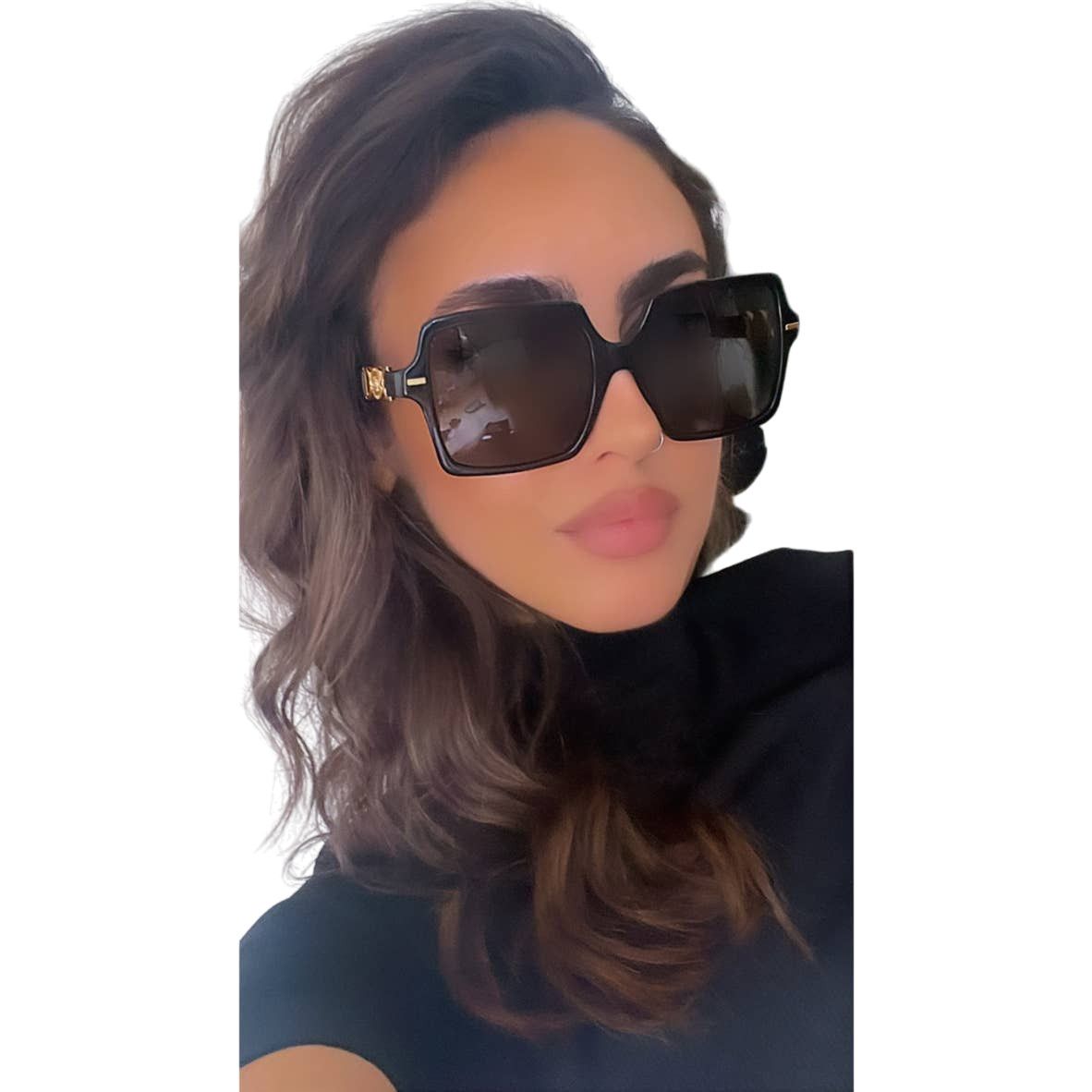 Versace NEW Versace VE4441 Black Oversized Square Sunglasses