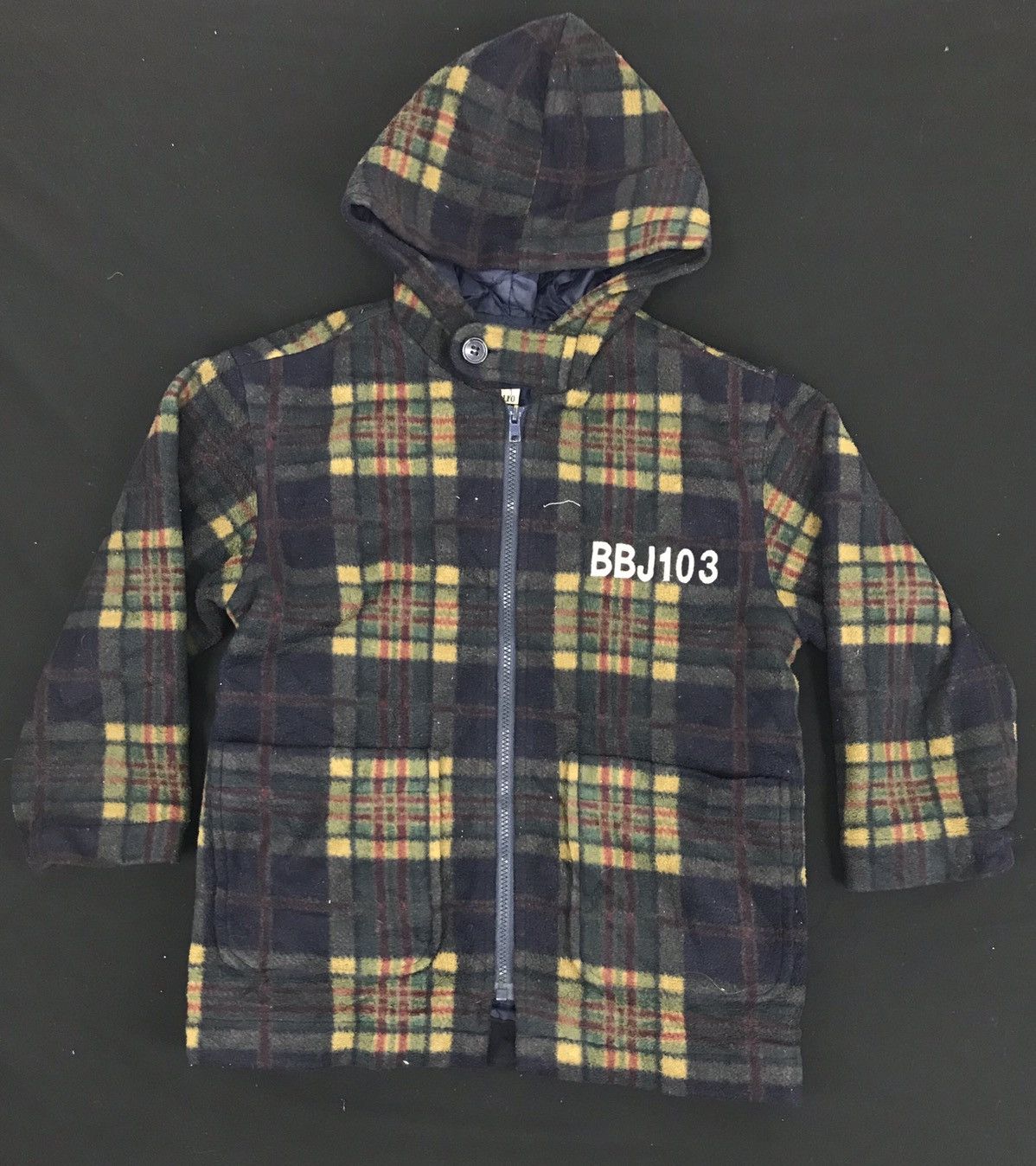 Japanese Brand Vintage 90s Bobson Plaid Checked Wool Fleece Jacket Style Size XS / US 0-2 / IT 36-38 - 1 Thumbnail