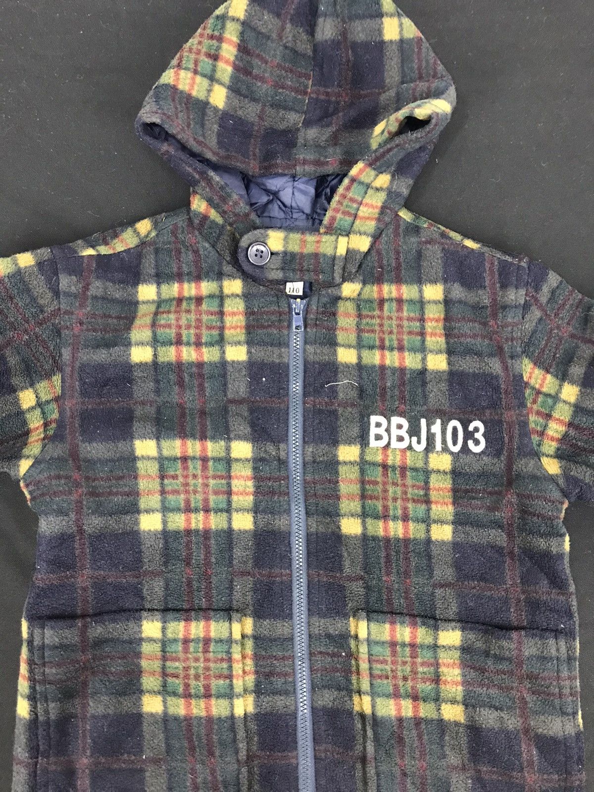 Japanese Brand Vintage 90s Bobson Plaid Checked Wool Fleece Jacket Style Size XS / US 0-2 / IT 36-38 - 2 Thumbnail