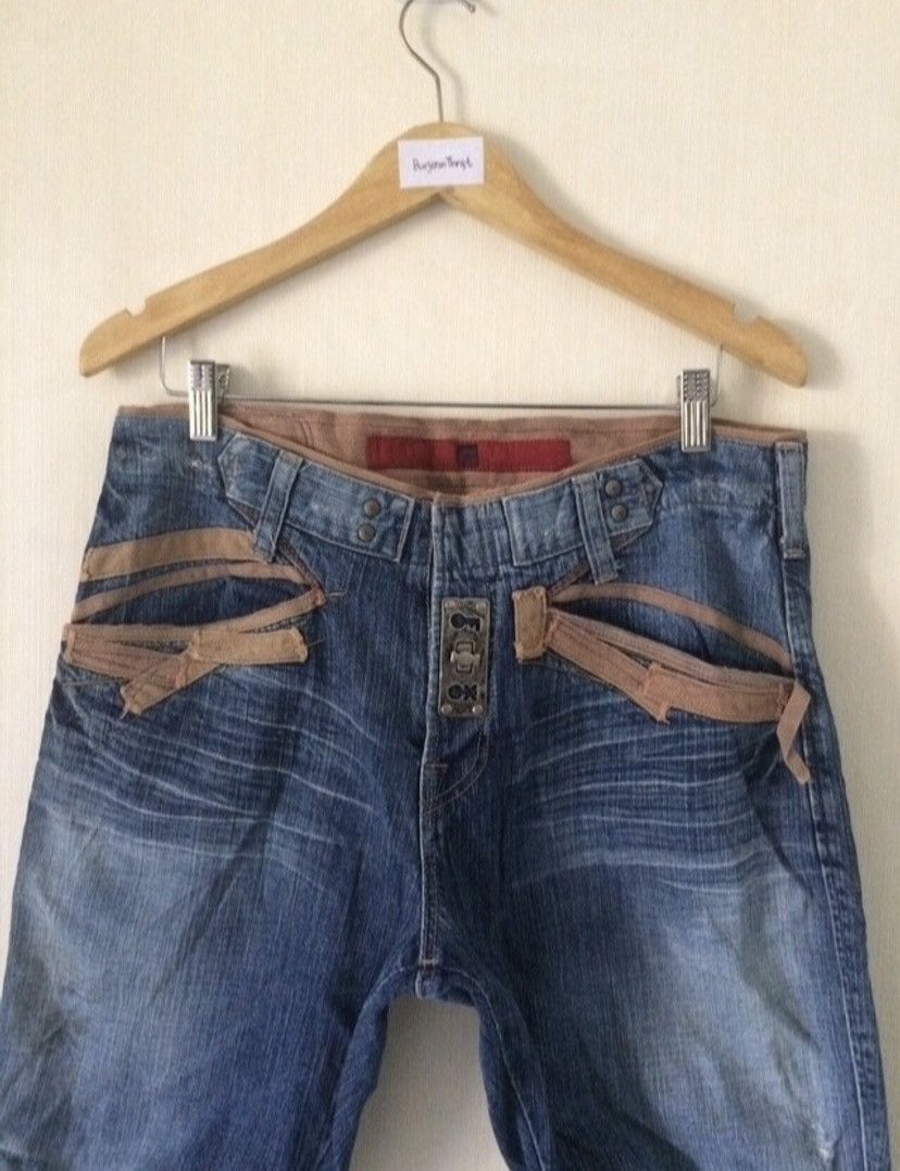 Japanese Brand × Marithe + Francois Girbaud × Vintage Rare Design MFG Le Jean De Distressed Denim Pants Size US 33 - 3 Thumbnail