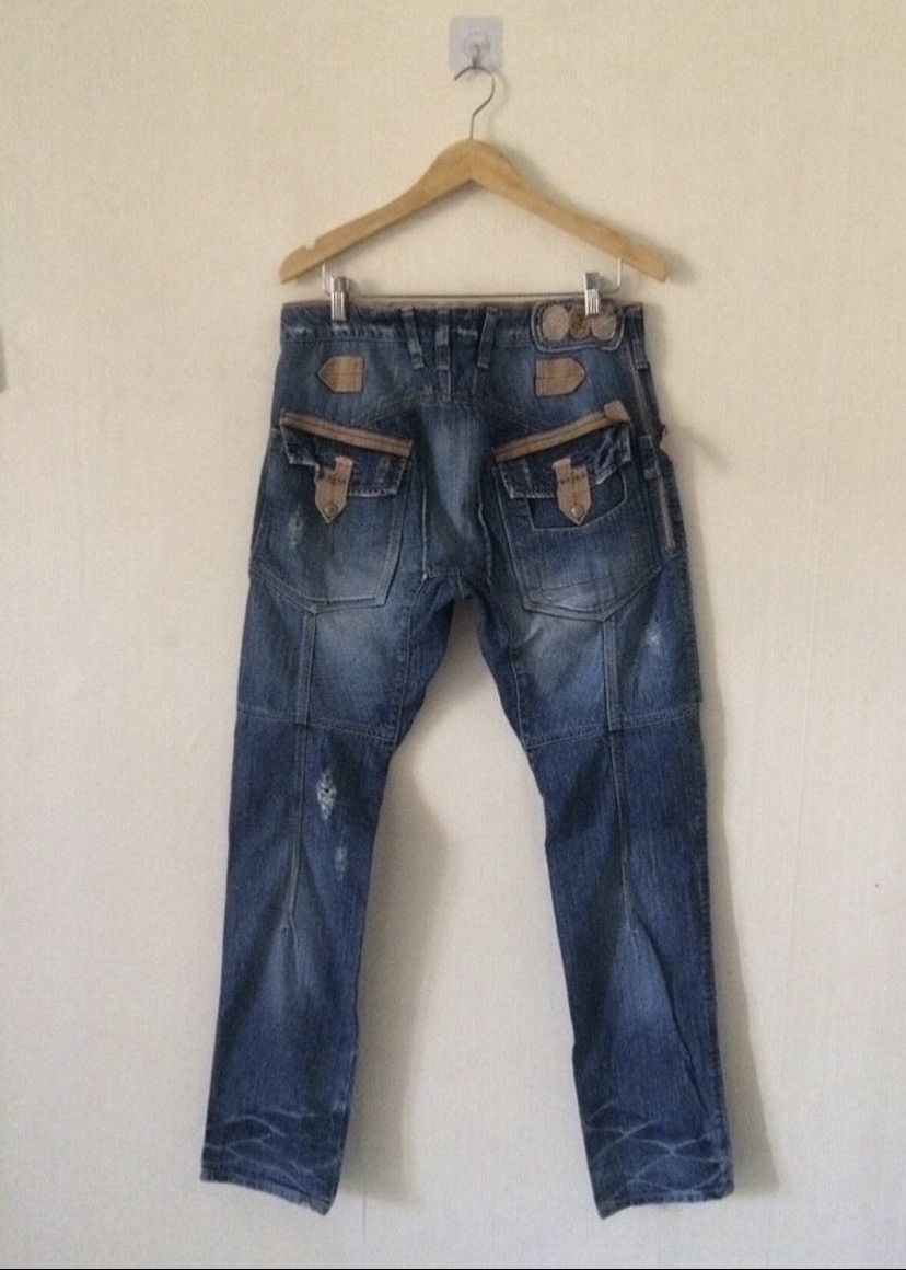 Japanese Brand × Marithe + Francois Girbaud × Vintage Rare Design MFG Le Jean De Distressed Denim Pants Size US 33 - 2 Thumbnail