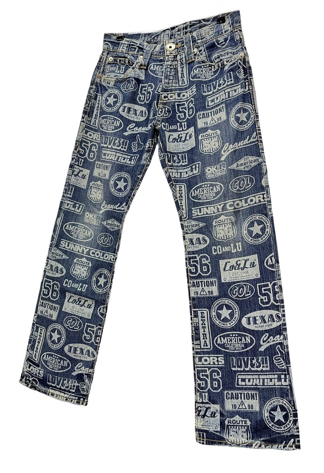 Japanese Brand DOPE! POP ART! CO&LU Printed Denim! Hysteric Glamour Style! Size US 28 / EU 44 - 2 Thumbnail