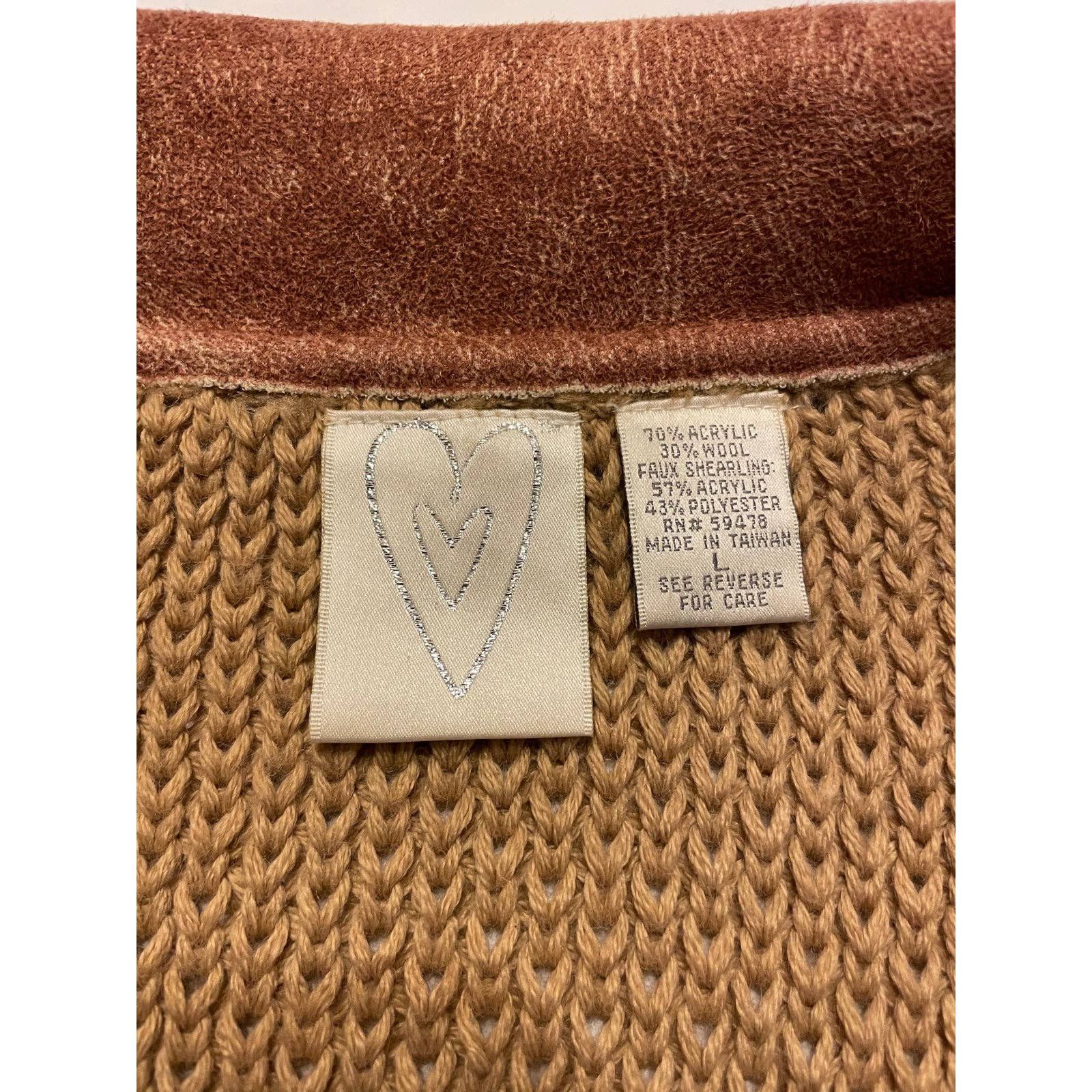 Vintage Vintage Y2K grunge faux shearling knit sweater jacket Size L Size L / US 10 / IT 46 - 7 Preview