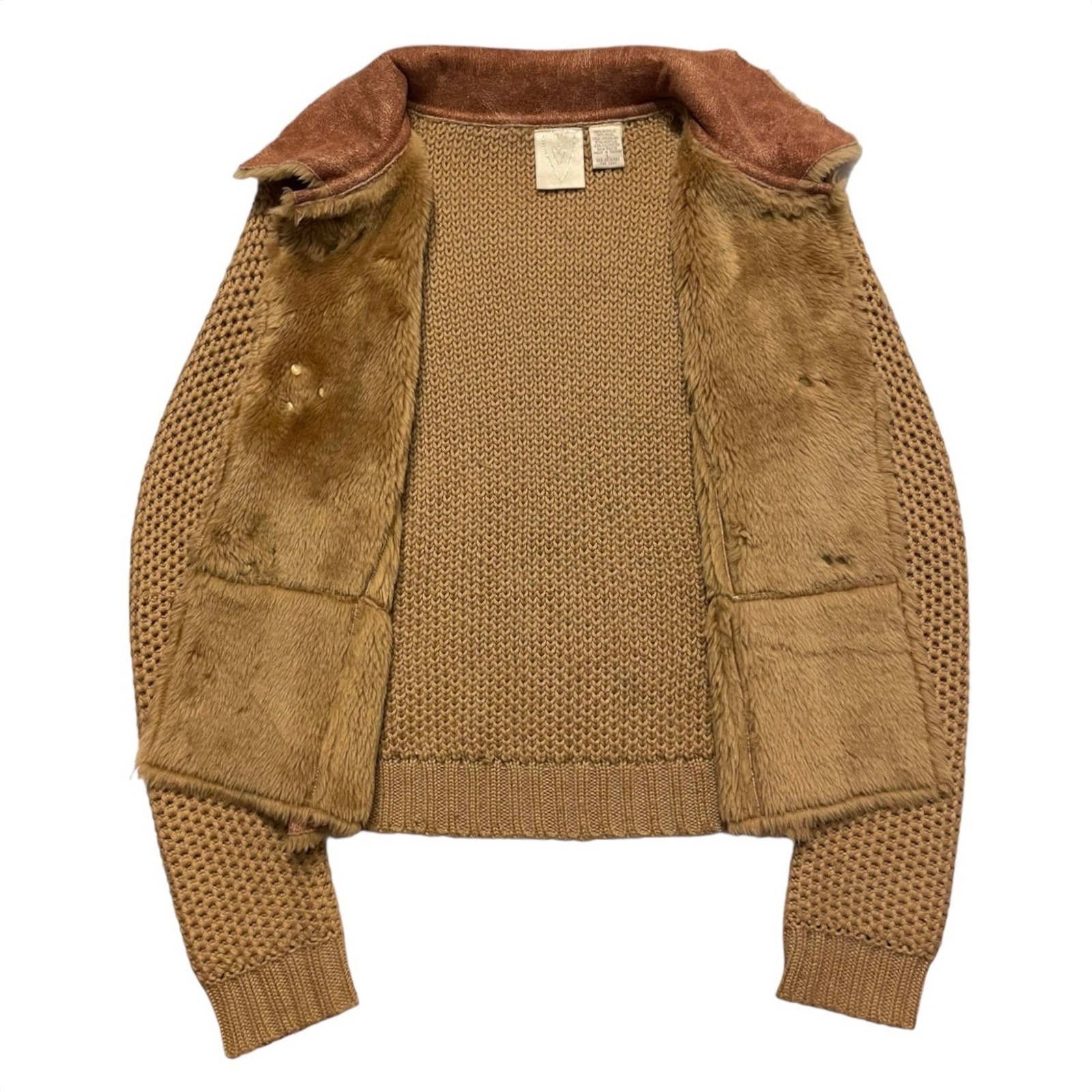 Vintage Vintage Y2K grunge faux shearling knit sweater jacket Size L Size L / US 10 / IT 46 - 5 Thumbnail