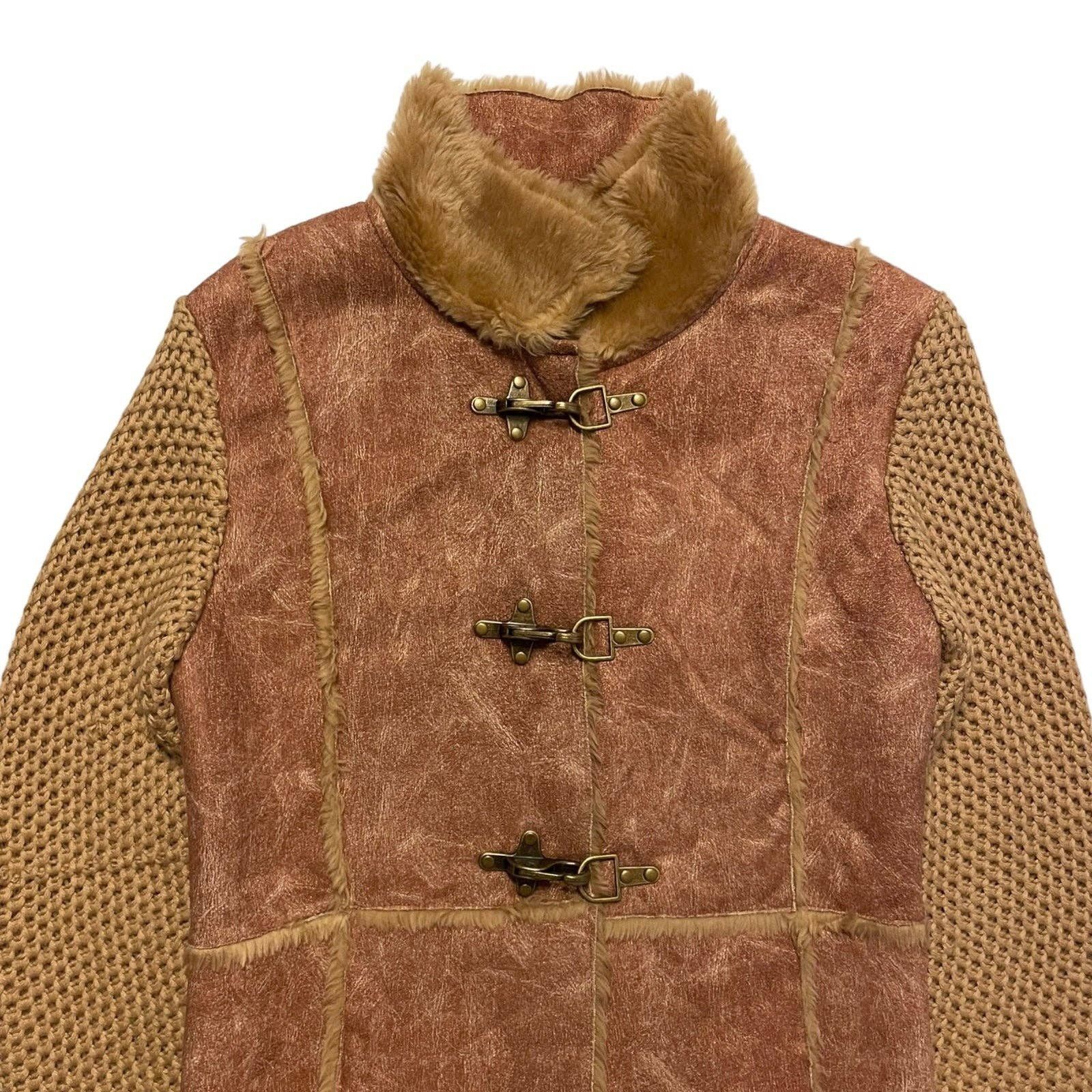 Vintage Vintage Y2K grunge faux shearling knit sweater jacket Size L Size L / US 10 / IT 46 - 4 Thumbnail