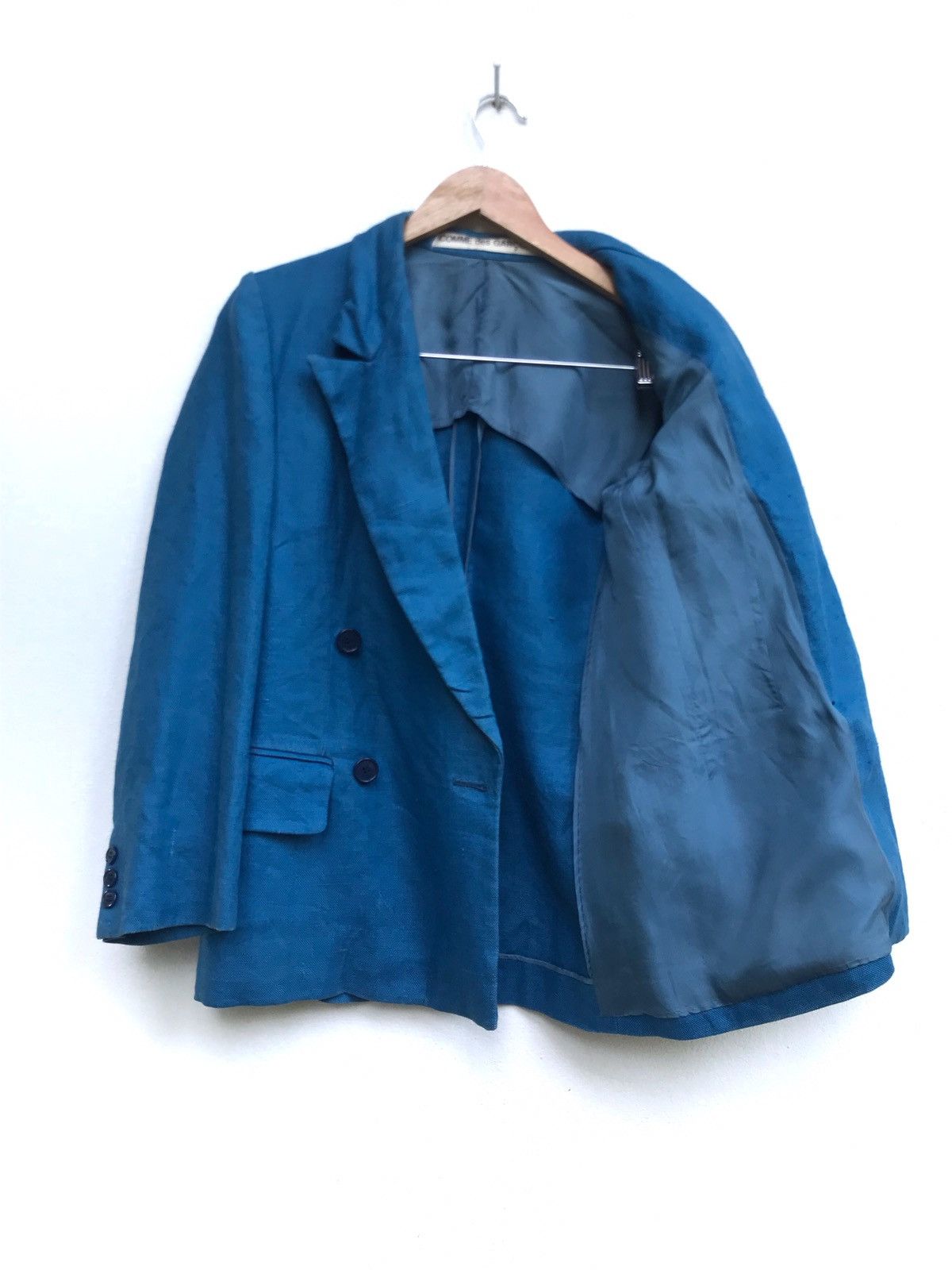 Comme des Garcons Vintage 80s Comme des Garçons Linen Double Breasted Coat Size US S / EU 44-46 / 1 - 2 Thumbnail