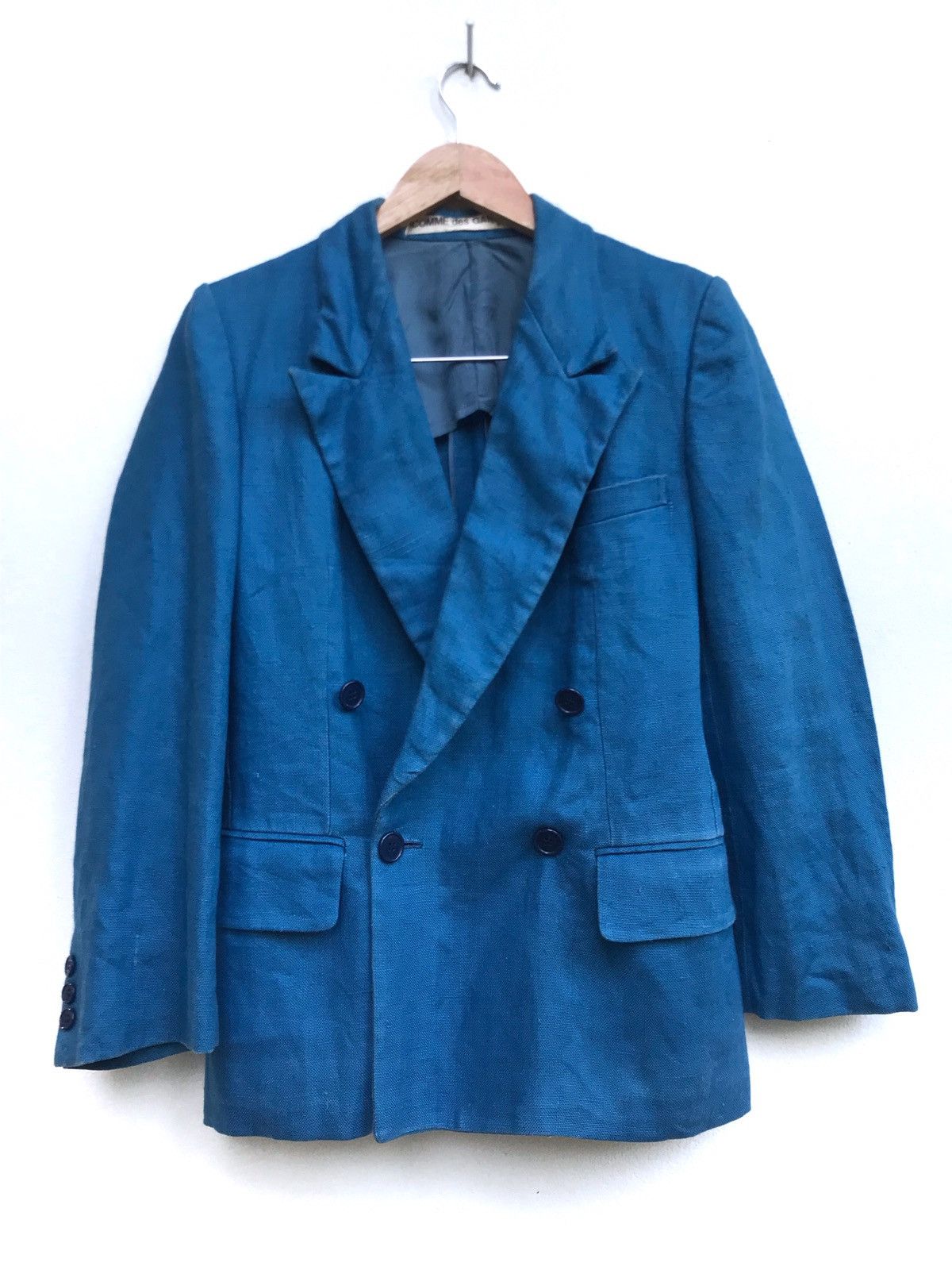 Comme des Garcons Vintage 80s Comme des Garçons Linen Double Breasted Coat Size US S / EU 44-46 / 1 - 1 Thumbnail