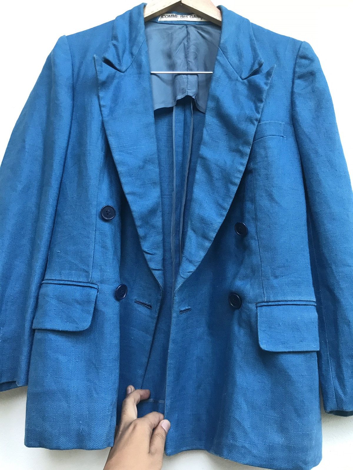 Comme des Garcons Vintage 80s Comme des Garçons Linen Double Breasted Coat Size US S / EU 44-46 / 1 - 18 Thumbnail