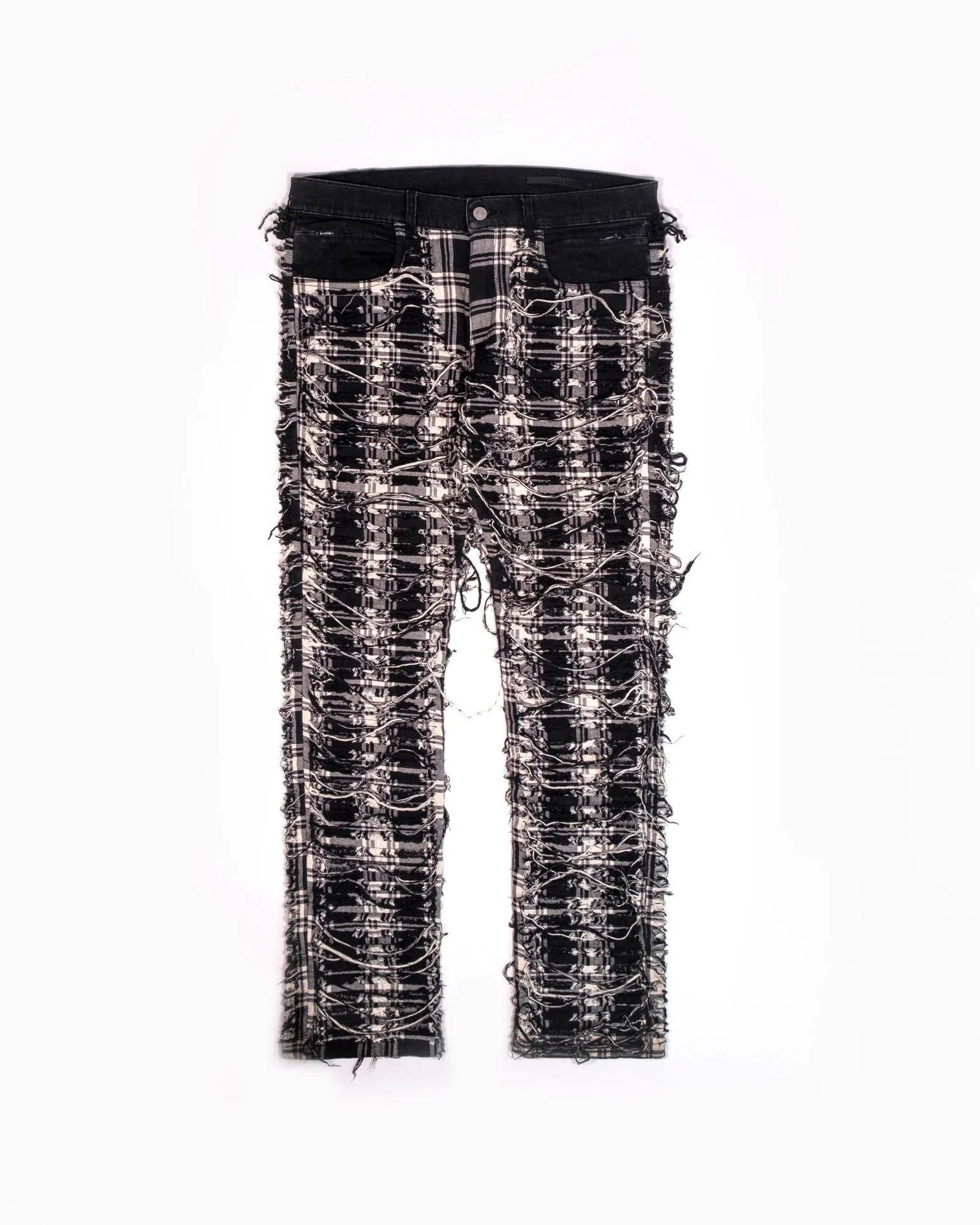 1017 ALYX 9SM × Alyx × Blackmeans Alyx X Blackmeans Shredded Plaid Jeans Size US 32 / EU 48 - 1 Thumbnail