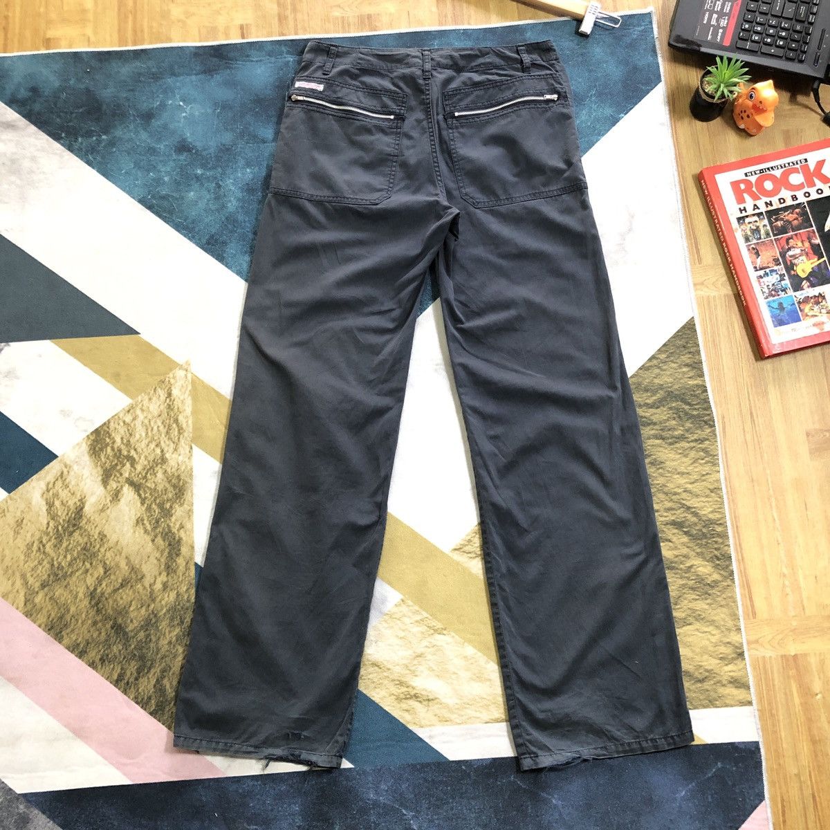 image of Cabane De Zucca x Issey Miyake Zucca Travail Faded Distressed Pant in Faded Black, Men's (Size 32)